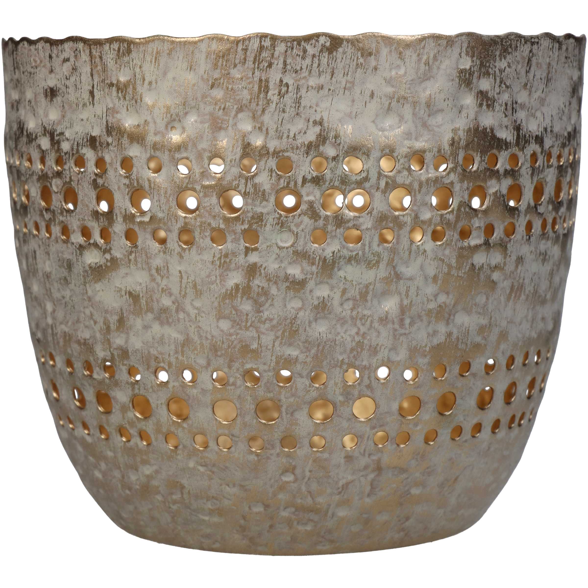 Windlicht Iron, Elfenbein H: 11 cm Kersten