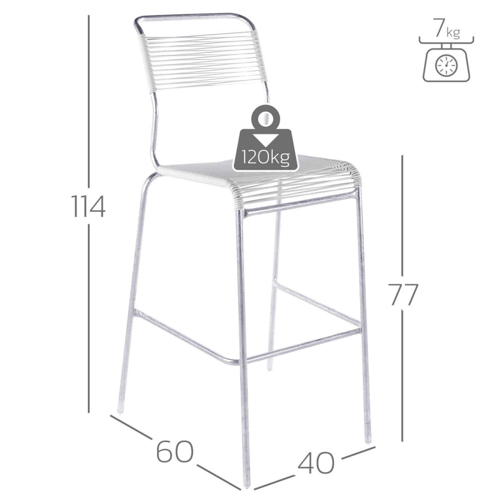 Bar-Spaghettistuhl Säntis Schaffner / Farbe: Gelb