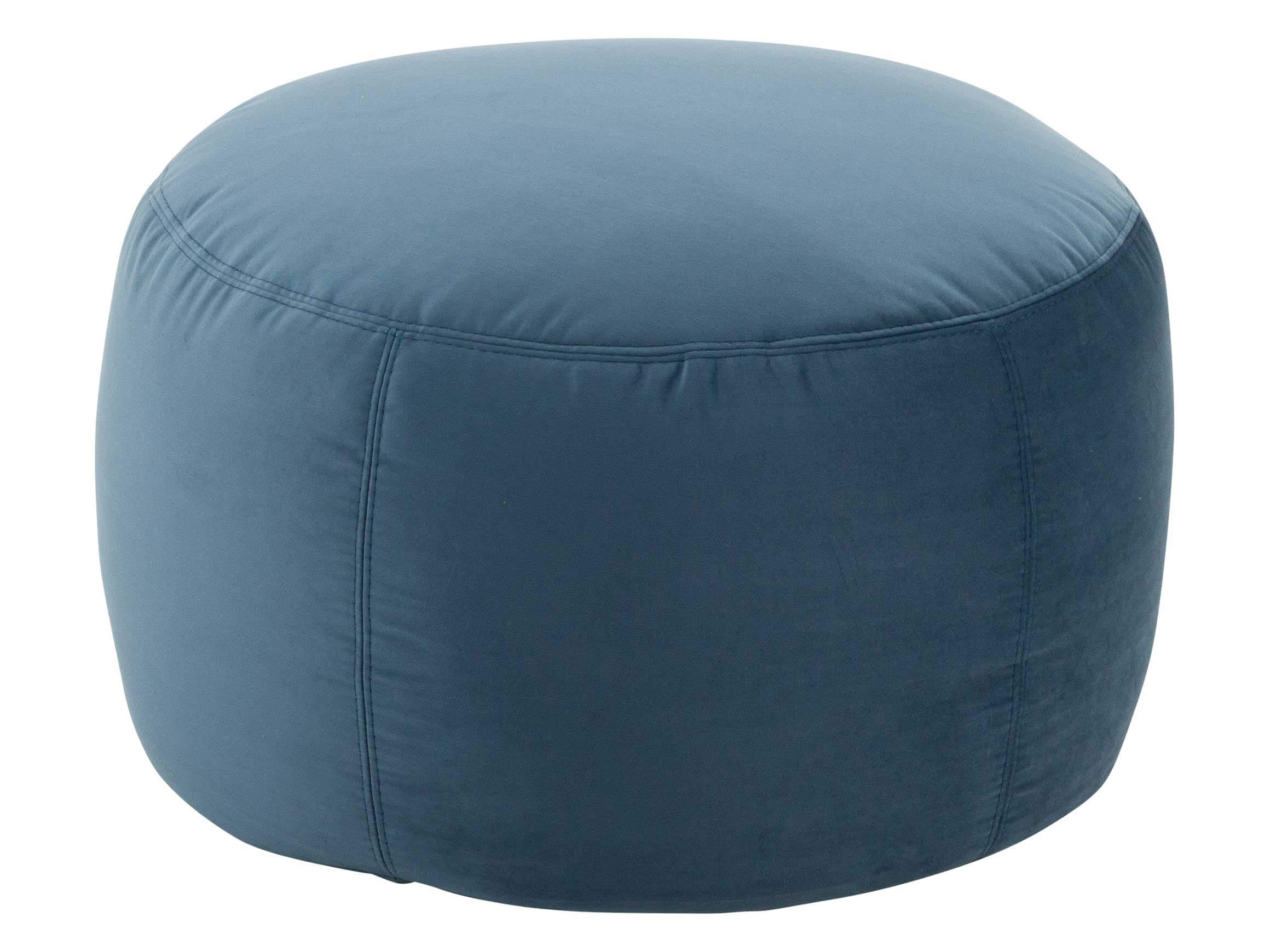 Hocker Annabelle Velvet D: 60 cm Candy / Farbe: Blaugrau / Material: Stoff
