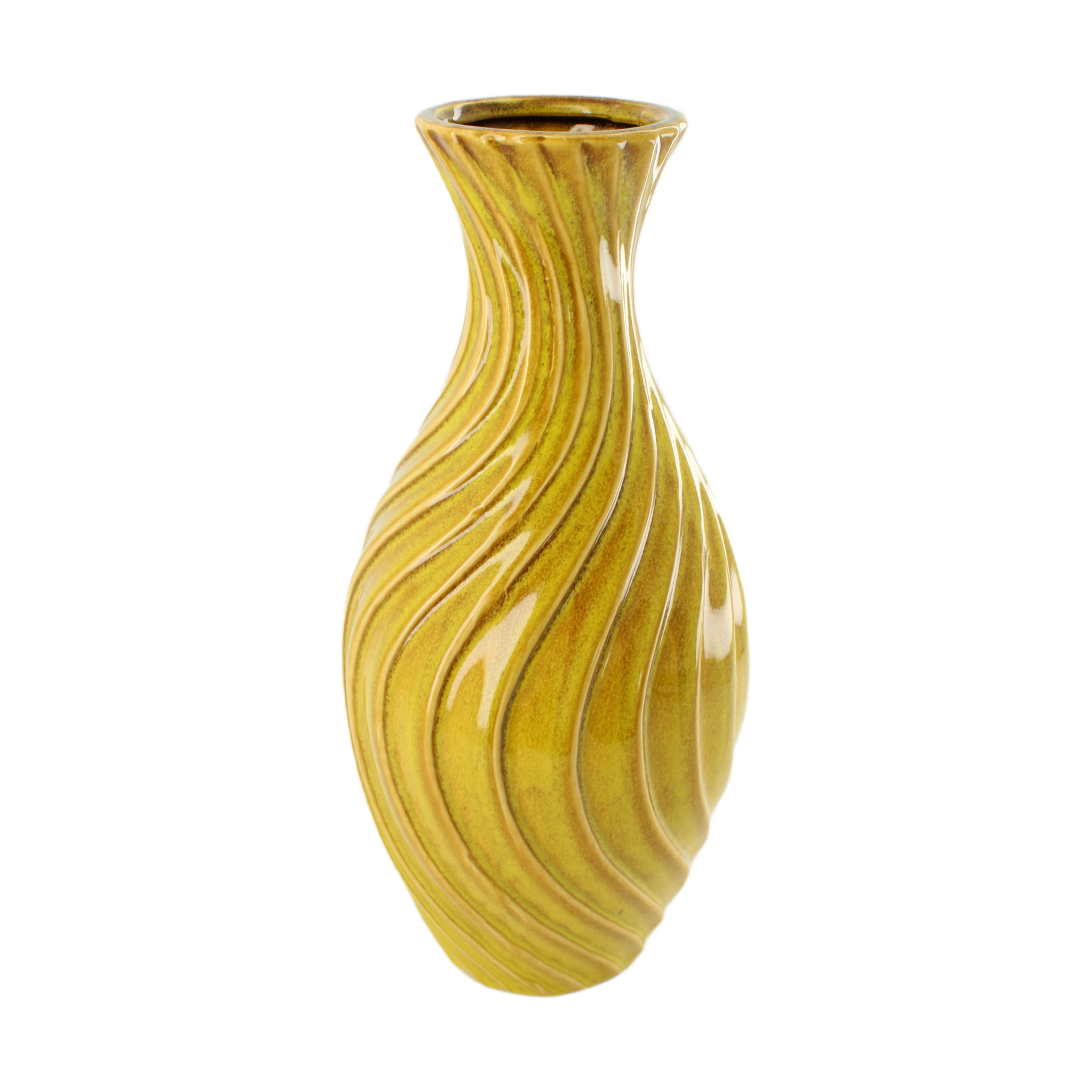 Decofinder Vase Keramik, Dunkelgelb  | Schubiger Möbel
