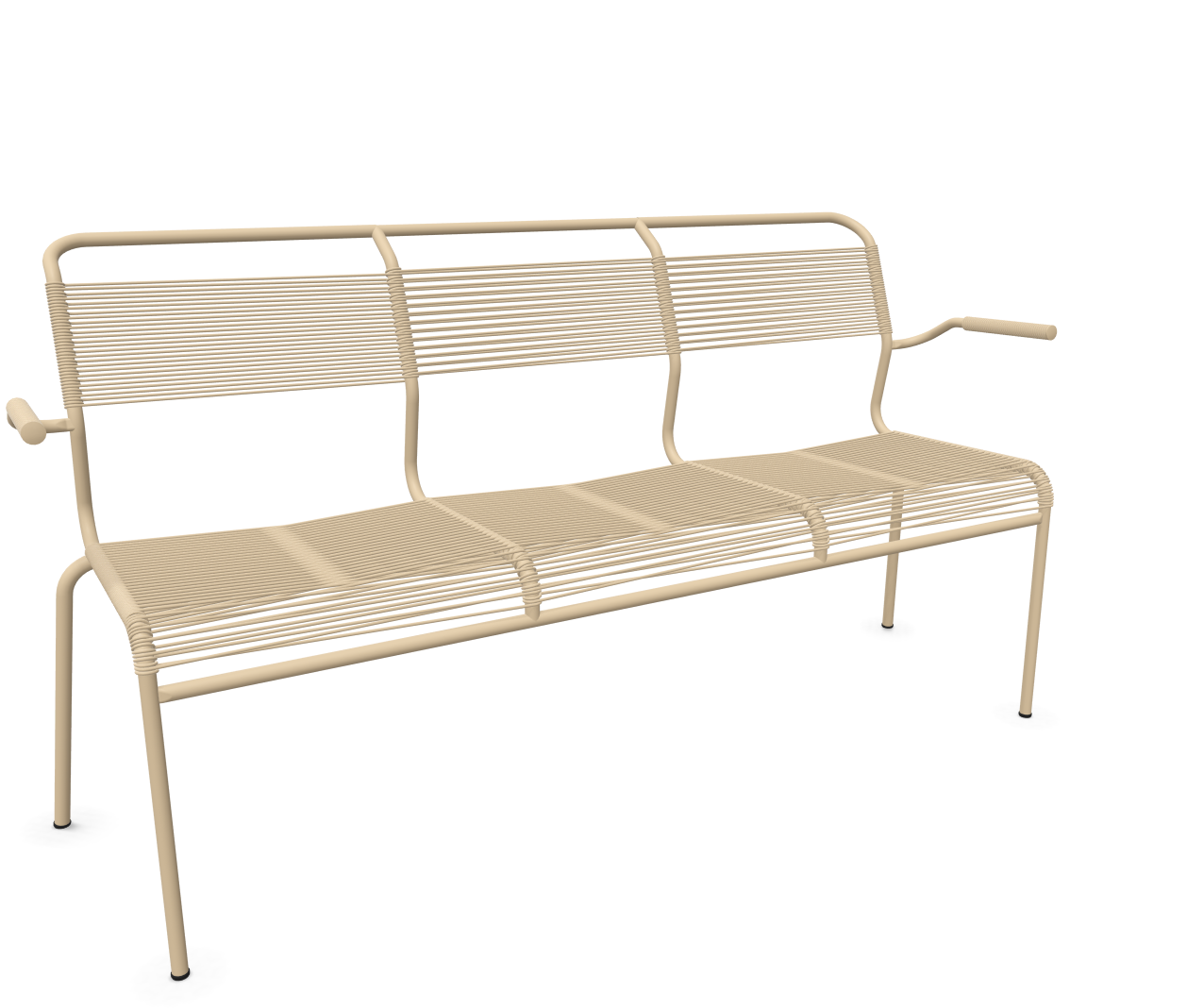 Schaffner Spaghetti-3er-Bank Säntis mit Lehne Braun | Schubiger Möbel