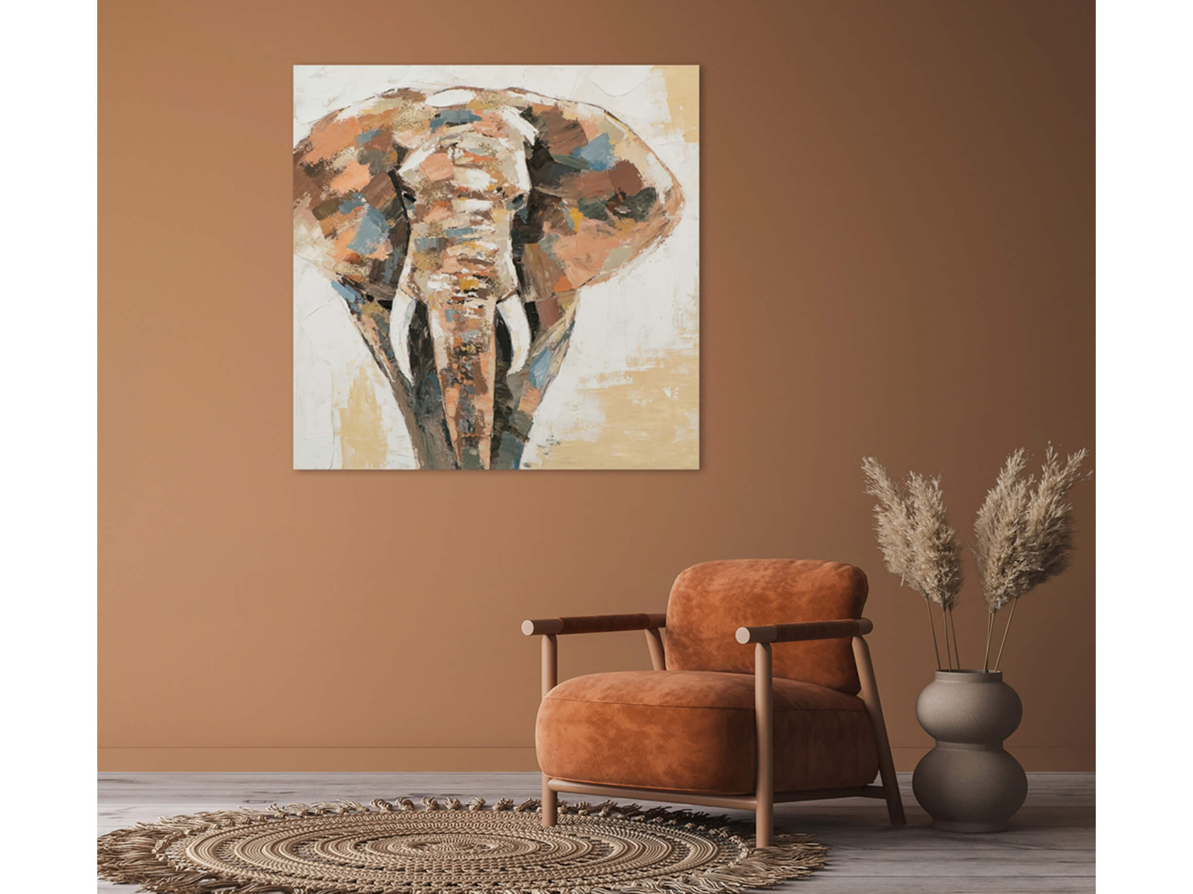Bild Imposanter Elefant image LAND / Grösse: 90 x 90 cm