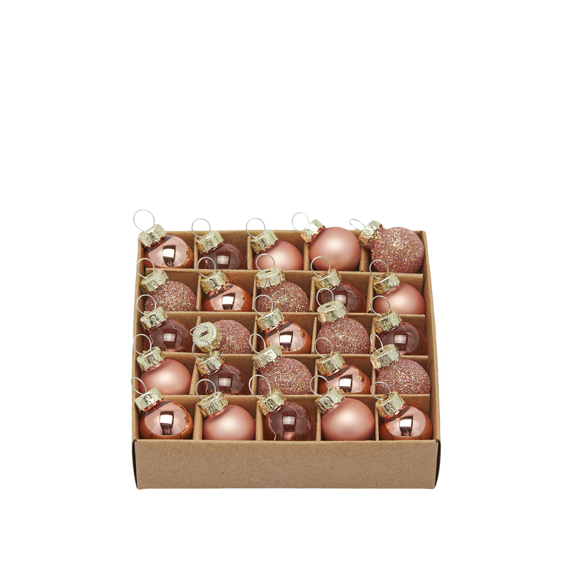 Weihnachtsschmuck 25 Mini Kugeln D: 2 cm Edg / Farbe: Rosa