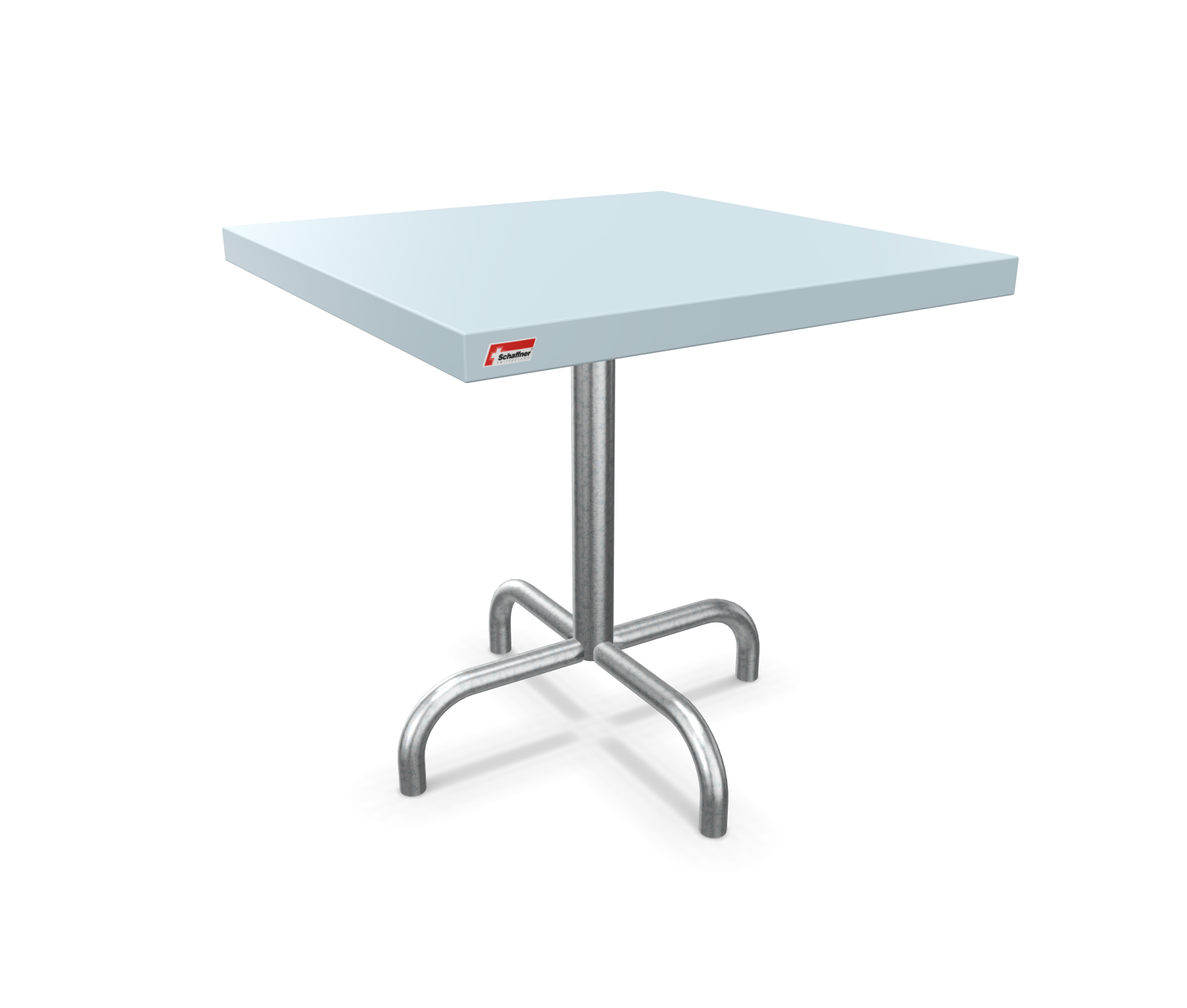 Metall-Beistelltisch Säntis Quadratisch Feuerverzinkt von Schaffner / Farbe: Pastellblau / Grösse: 50 x 50 cm