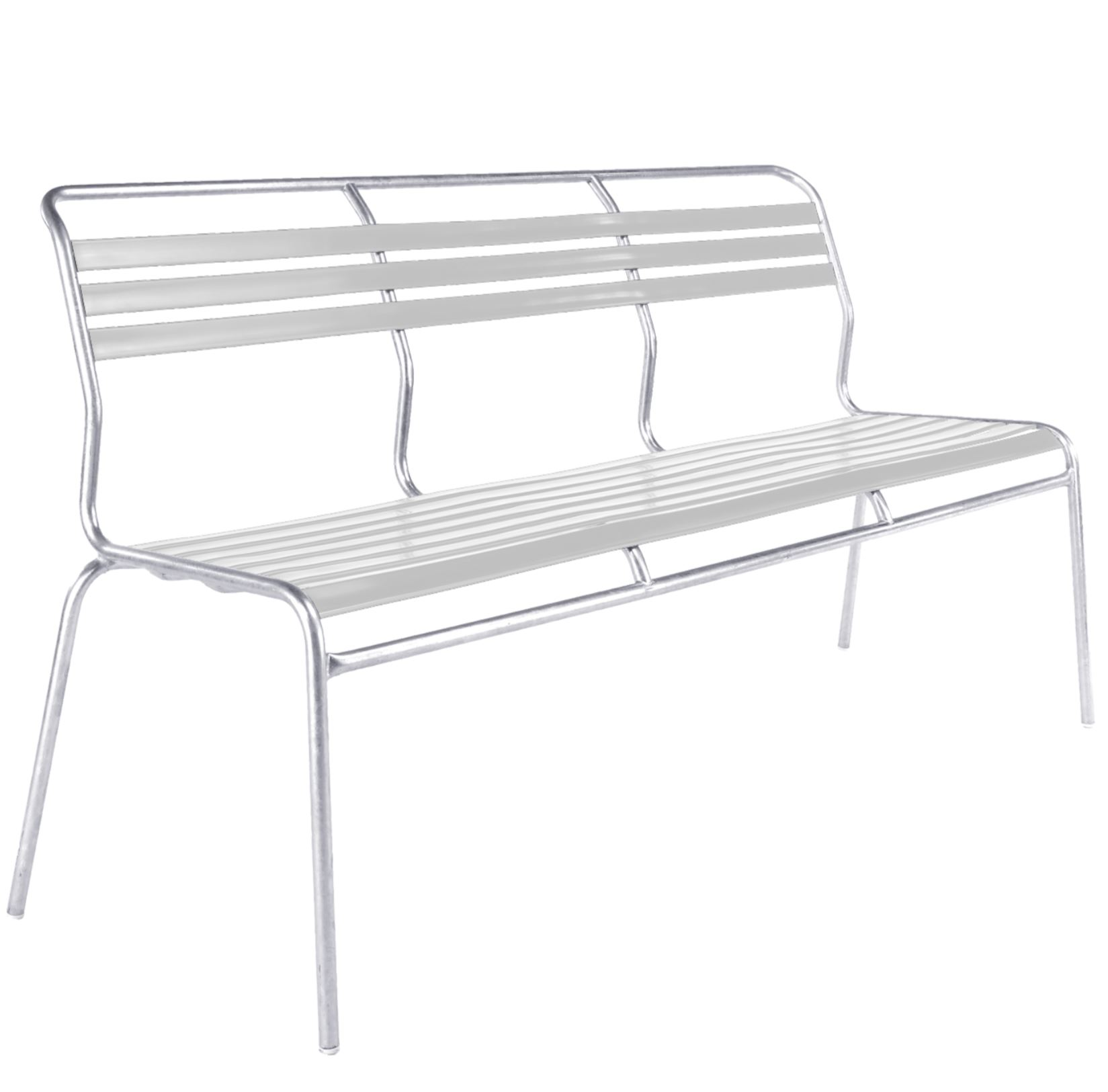 Lättli-Bank Säntis Feuerverzinkt von Schaffner / Farbe: Weiss / Grösse: 150 x 58 cm