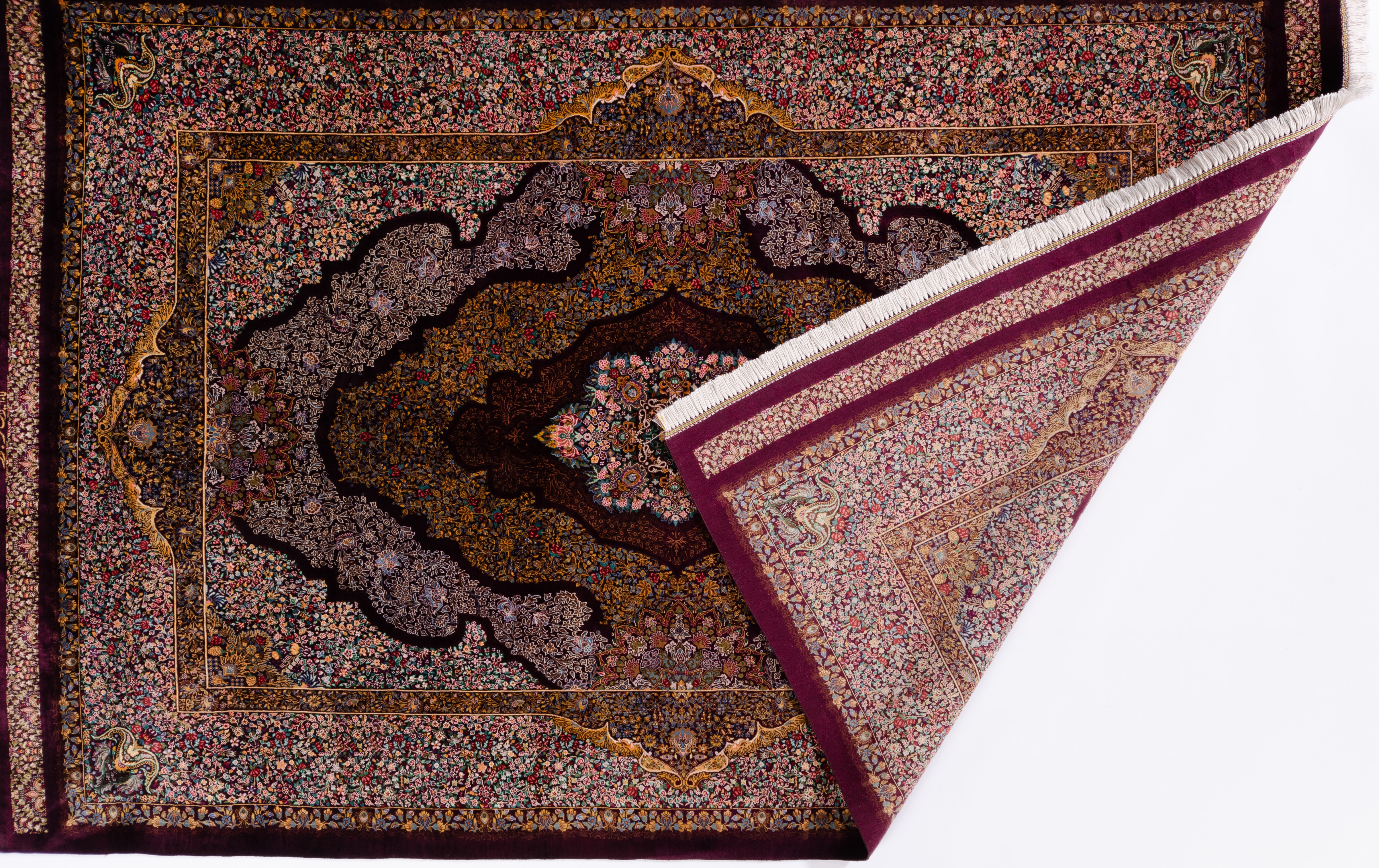 Klassischer Teppich Persien Ghom Fein Negra / Farbe: Creme