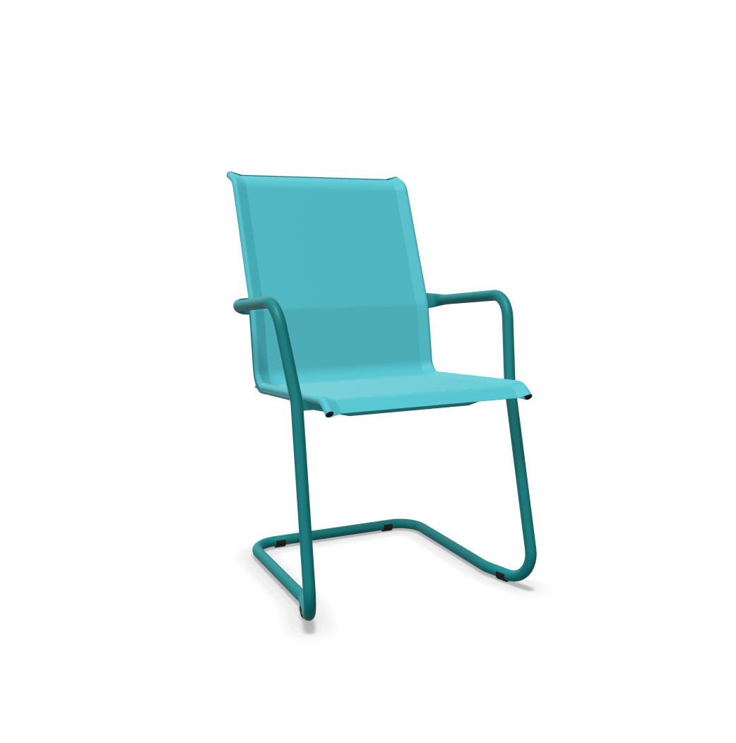 Freischwinger Locarno von Schaffner / Farbe: Türkis / Grösse: 57 x 65 cm
