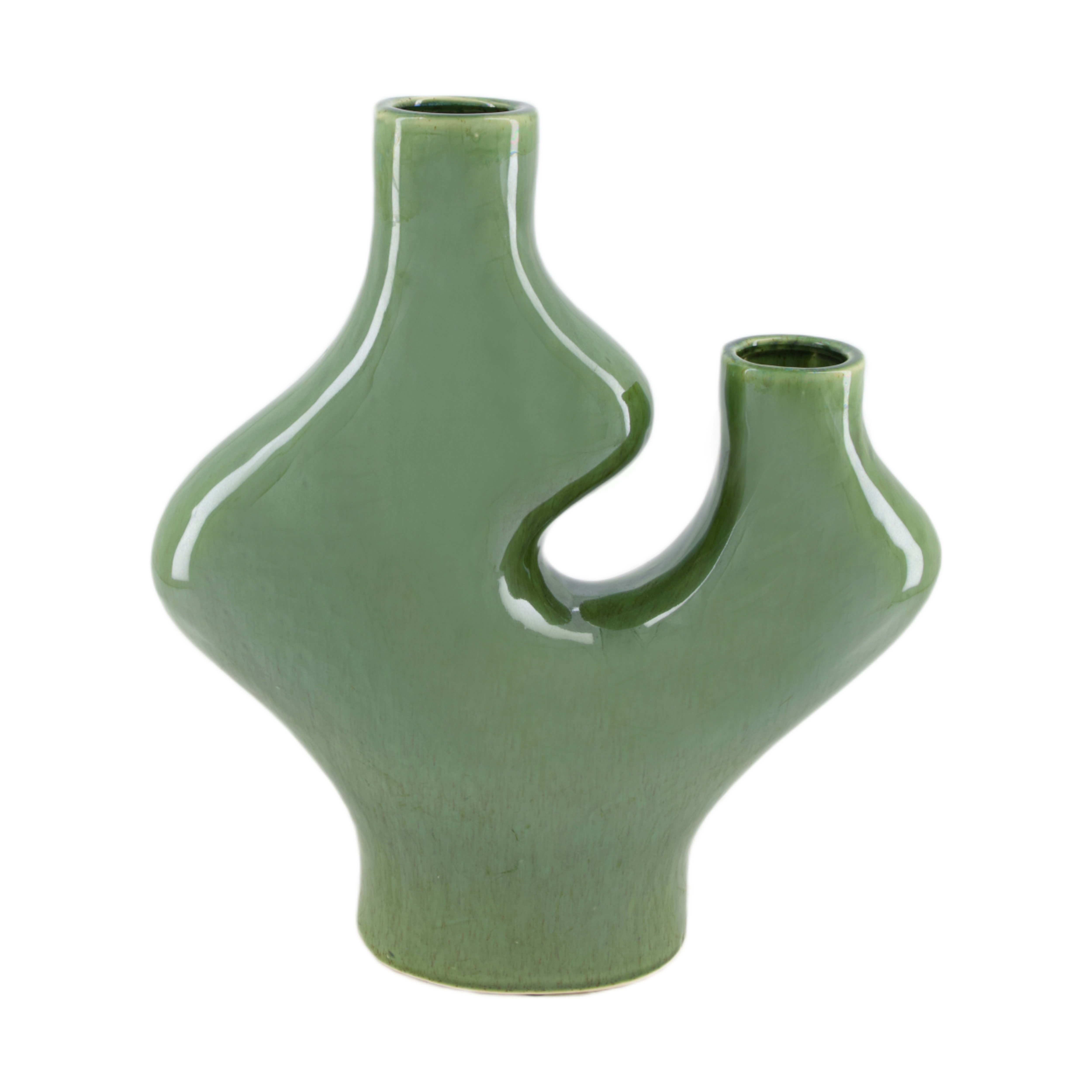 Decofinder Vase Keramik, Grün H: 33 cm  | Schubiger Möbel