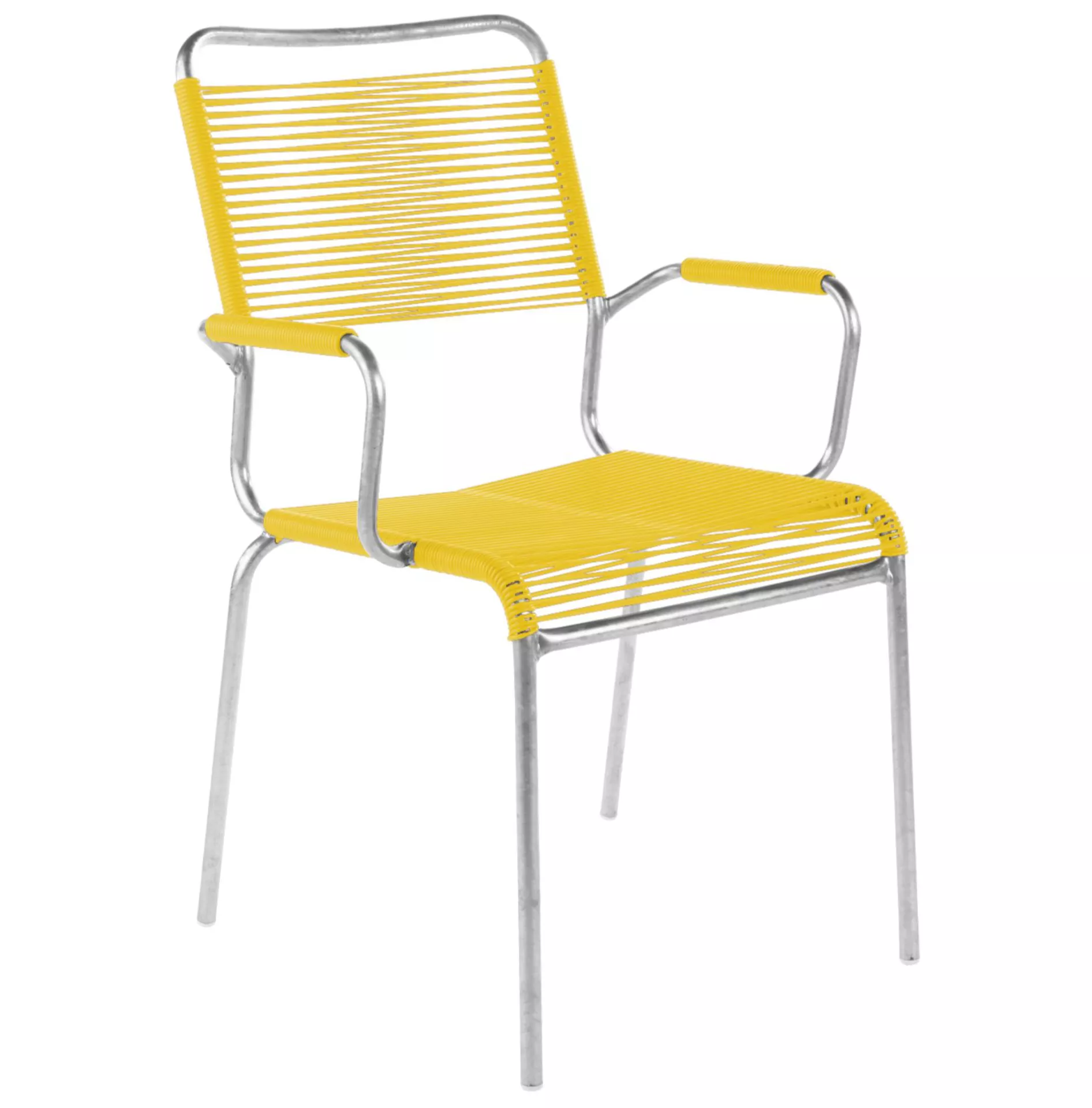 Spaghetti-Stuhl Rigi mit Armlehnen Schaffner / Farbe: Gelb