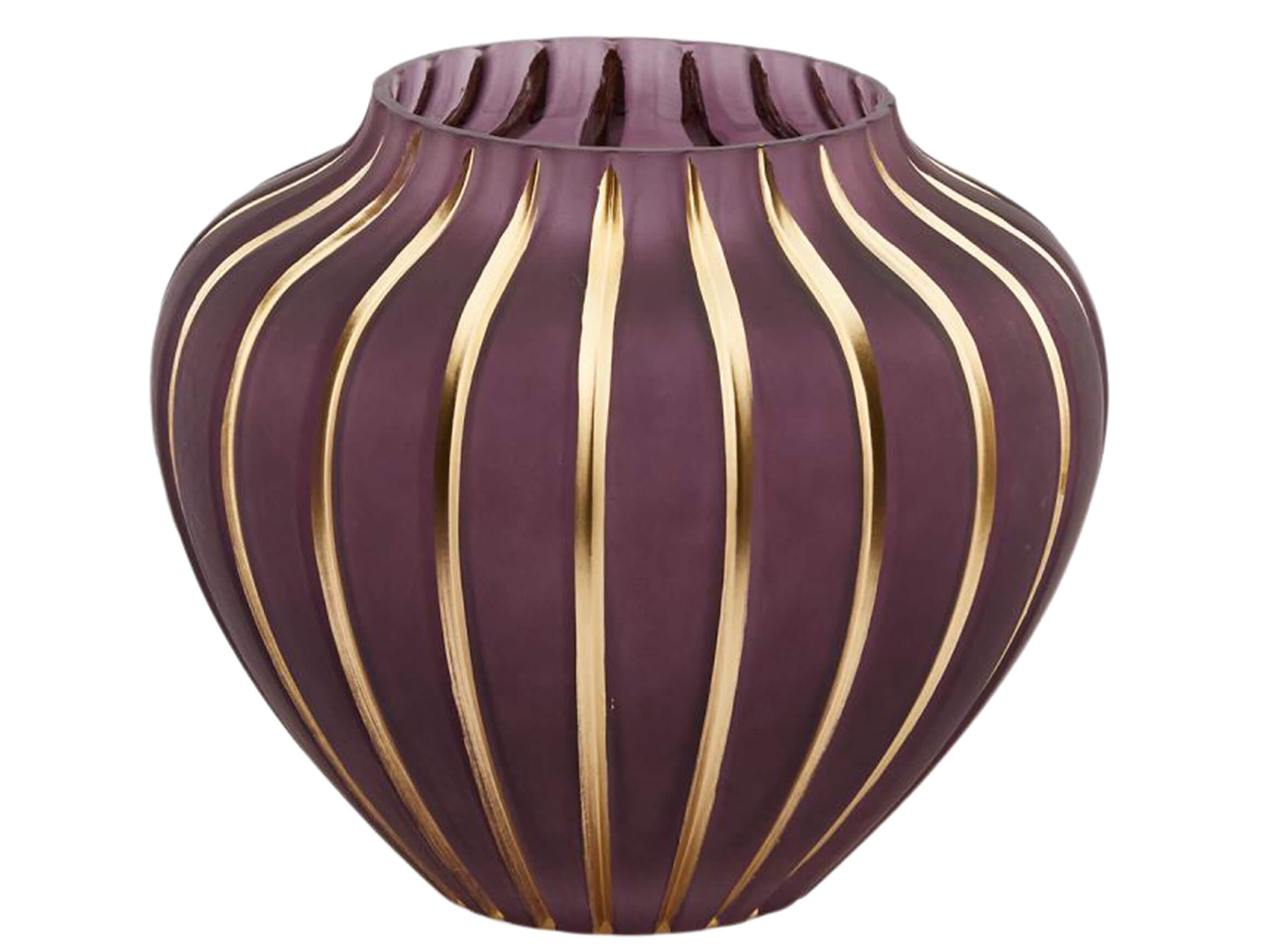 Edg Vase Glas Dunkel Lila Gold H: 17 cm  | Schubiger Möbel
