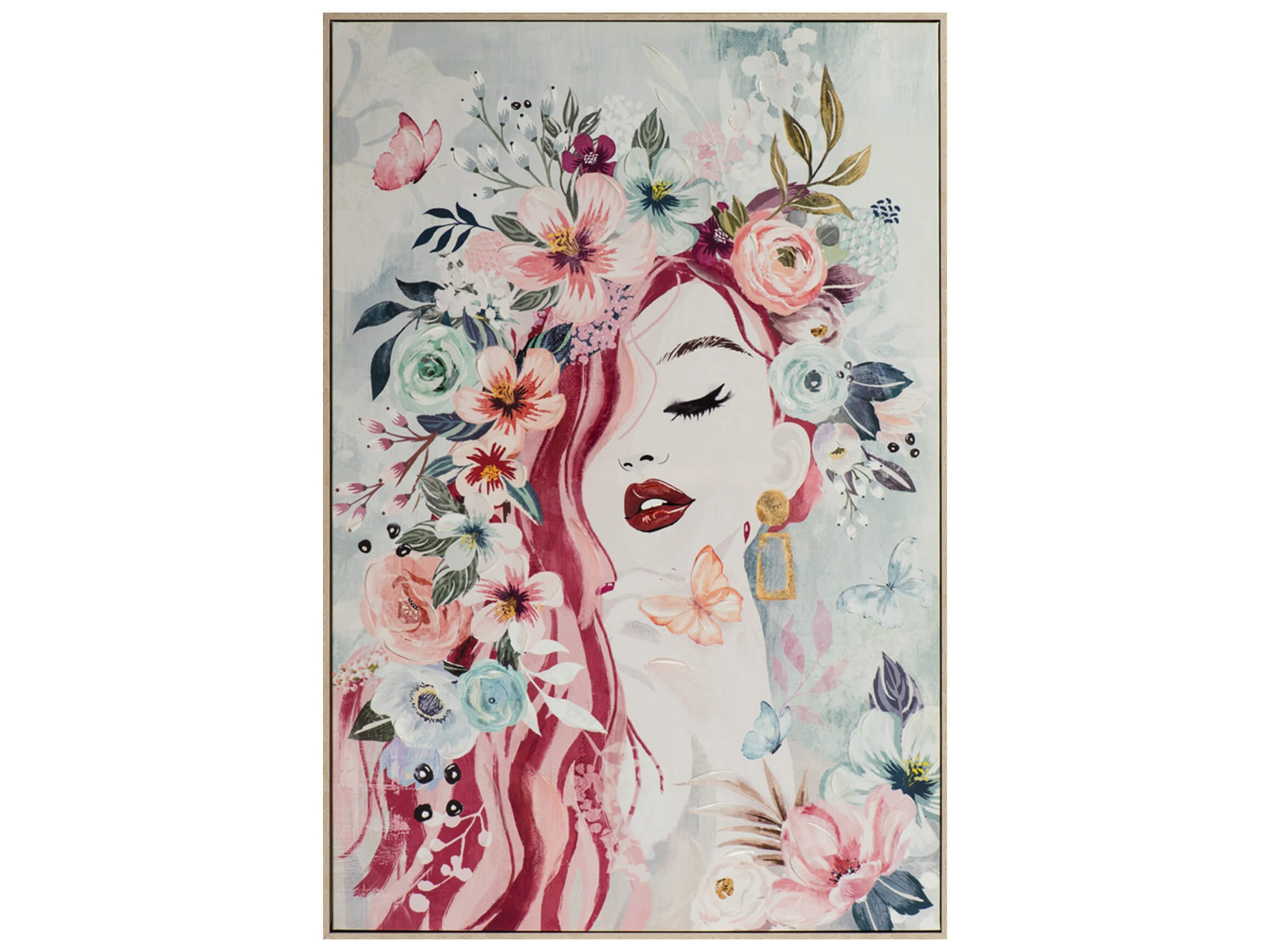 image LAND Bild Modische Dame mit Blumen  | Schubiger Möbel