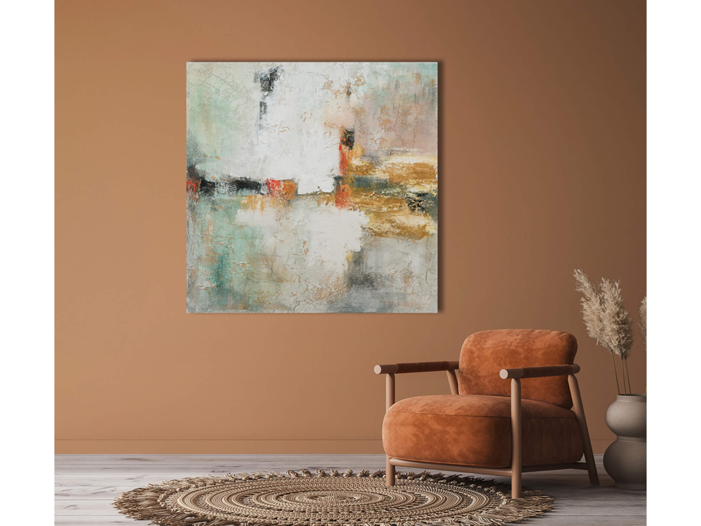 Bild Farbkomposition in Weiss und Jadegrün 4 image LAND