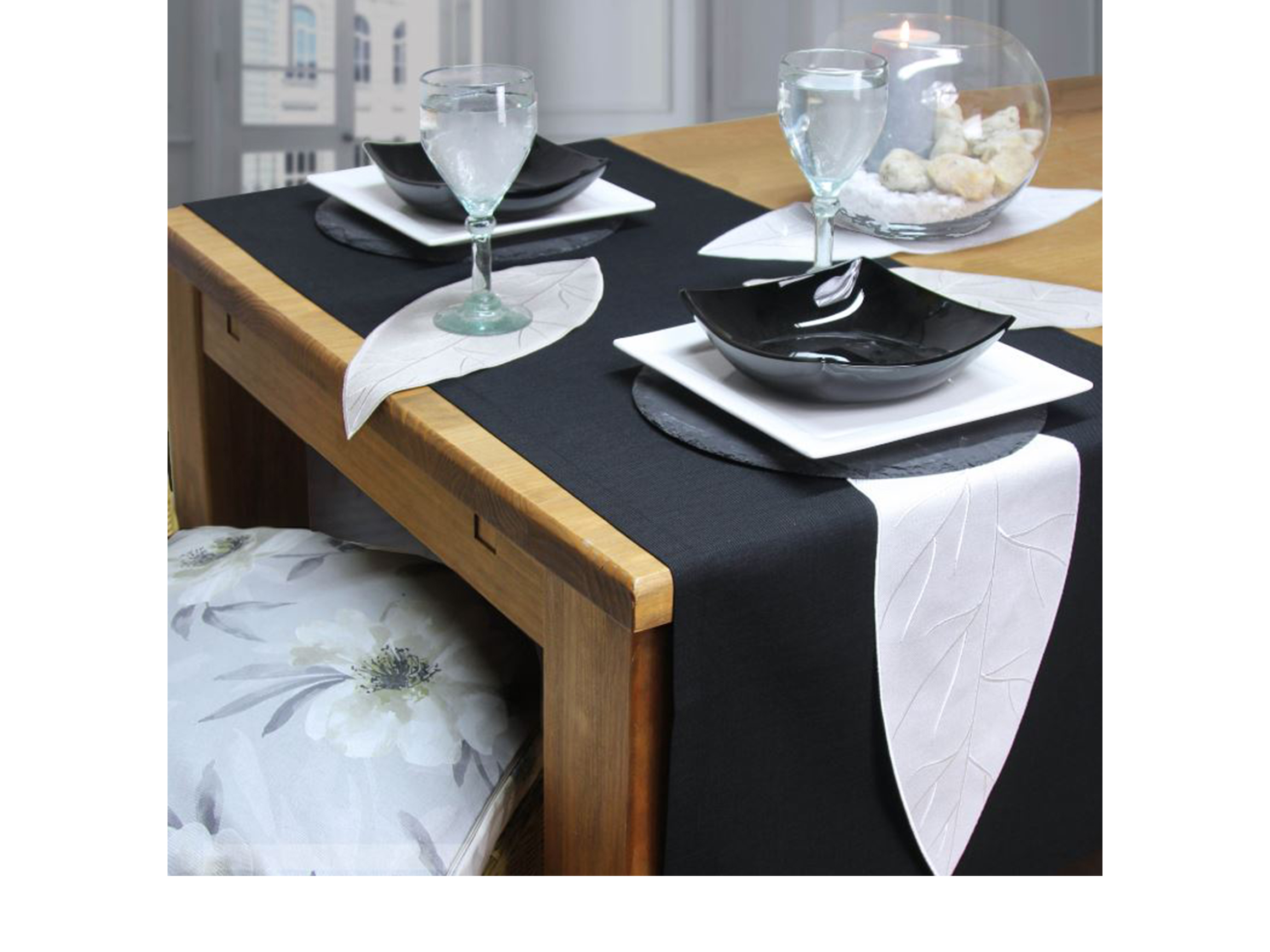 Tischset Loft, Stoff Weiss, Fleckenschutz, b 50 cm t 30 cm