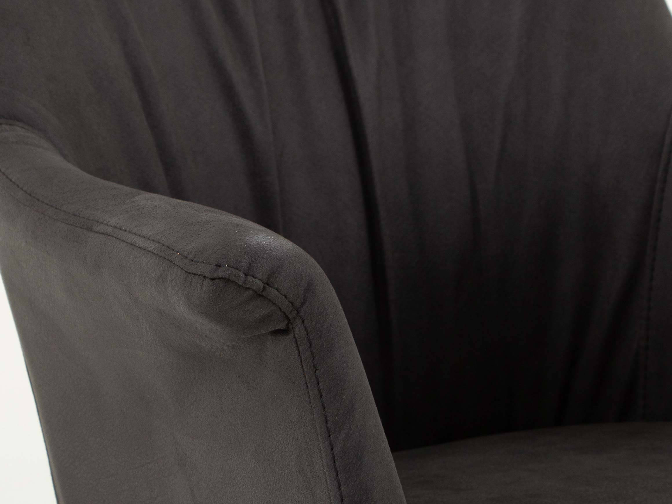 Stuhl Losone Kufe Niehoff / Farbe: Anthrazit / Material: Microfaser