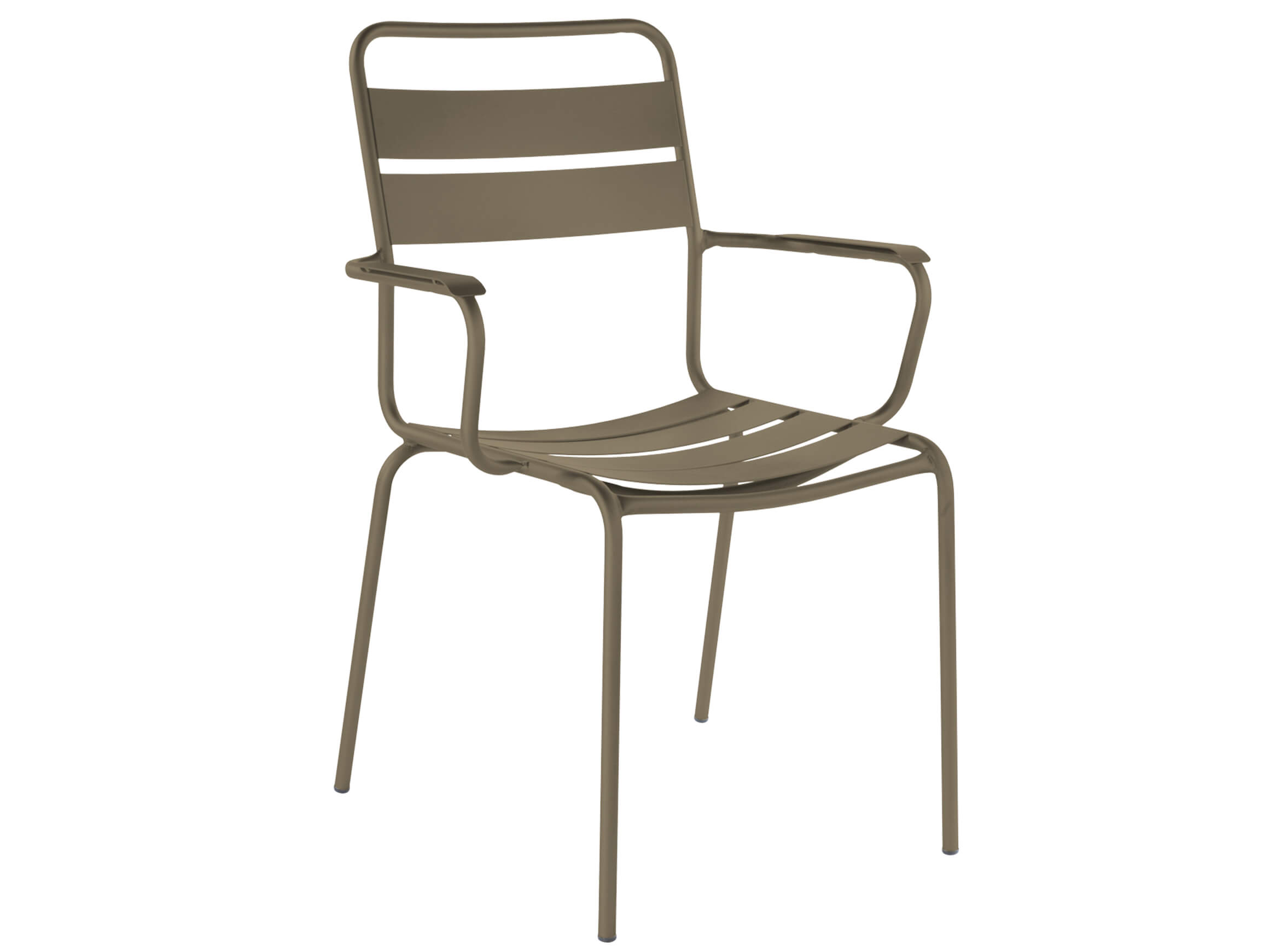 Metall-Lattenstuhl Glarus mit Armlehne von Schaffner / Farbe: Champagne / Grösse: 59 x 54 cm
