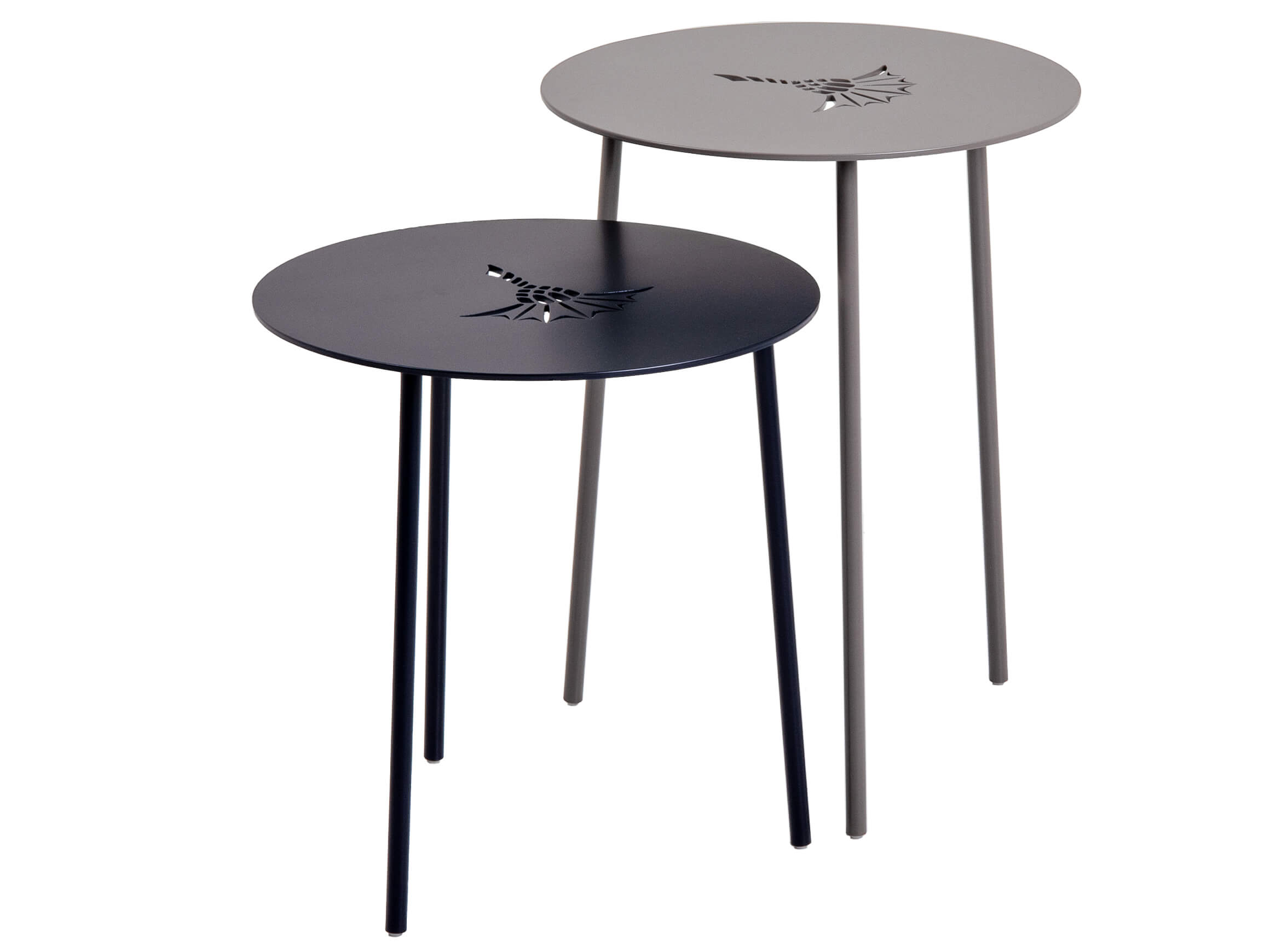 Ronald Schmitt 2-Satz-Tisch Emboss Blau | Schubiger Möbel