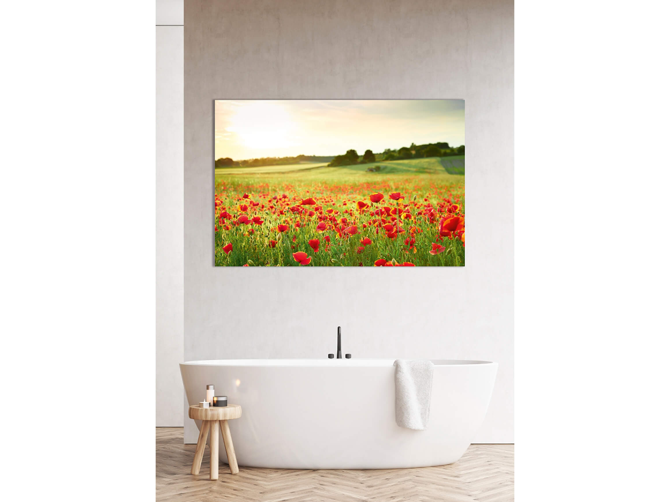 Digitaldruck auf Acrylglas Mohnwiese 2 image LAND / Grösse: 120 x 80 cm