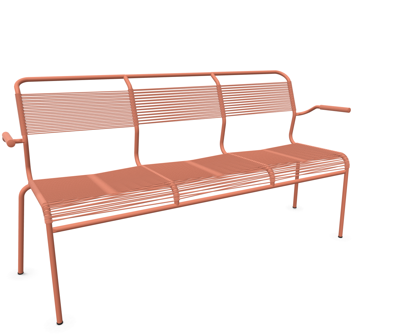 Schaffner Spaghetti-3er-Bank Säntis mit Lehne Braun | Schubiger Möbel