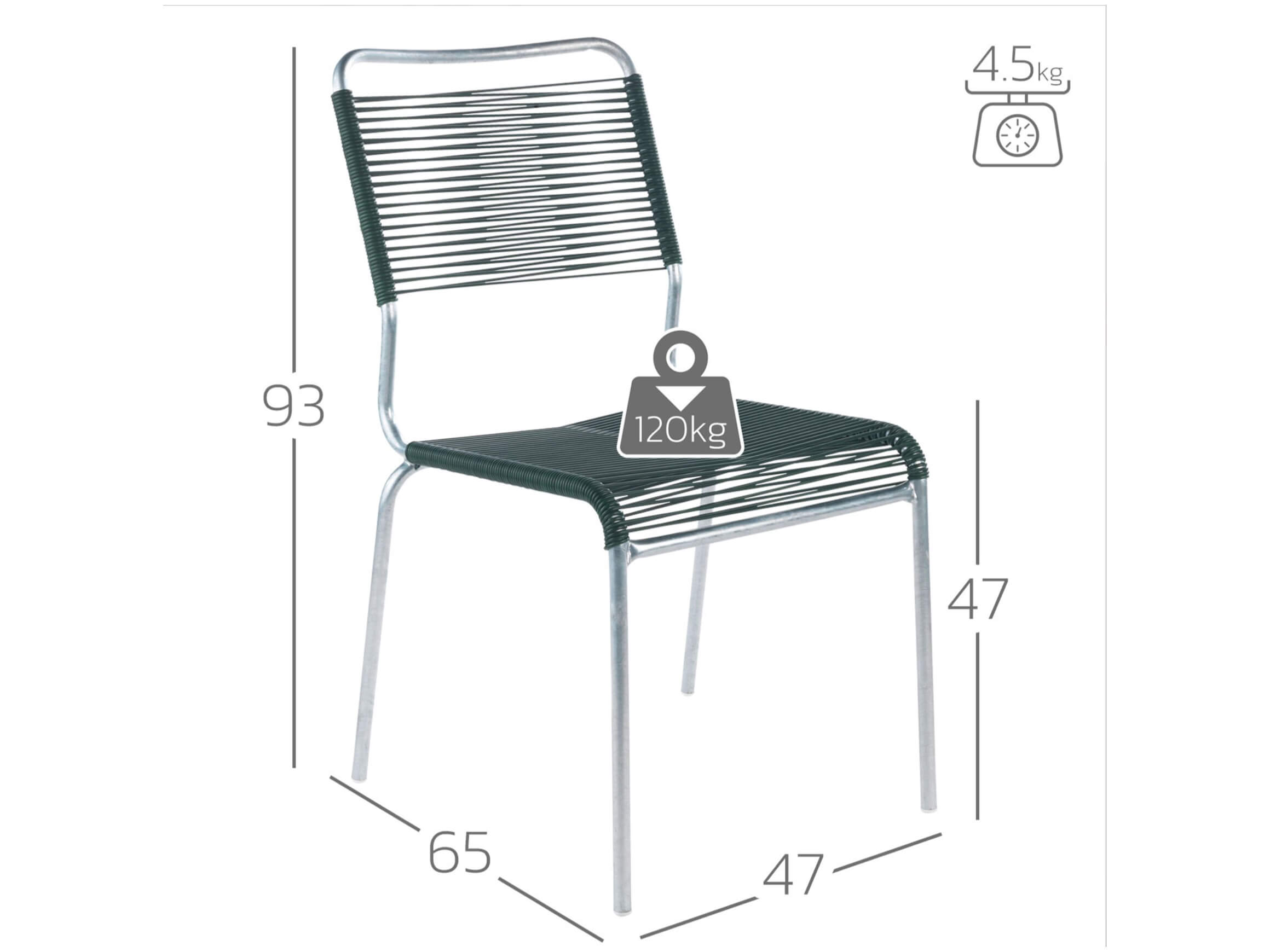 Spaghetti-Stuhl Rigi Comfort von Schaffner / Farbe: Gelb / Grösse: 56 x 64 cm