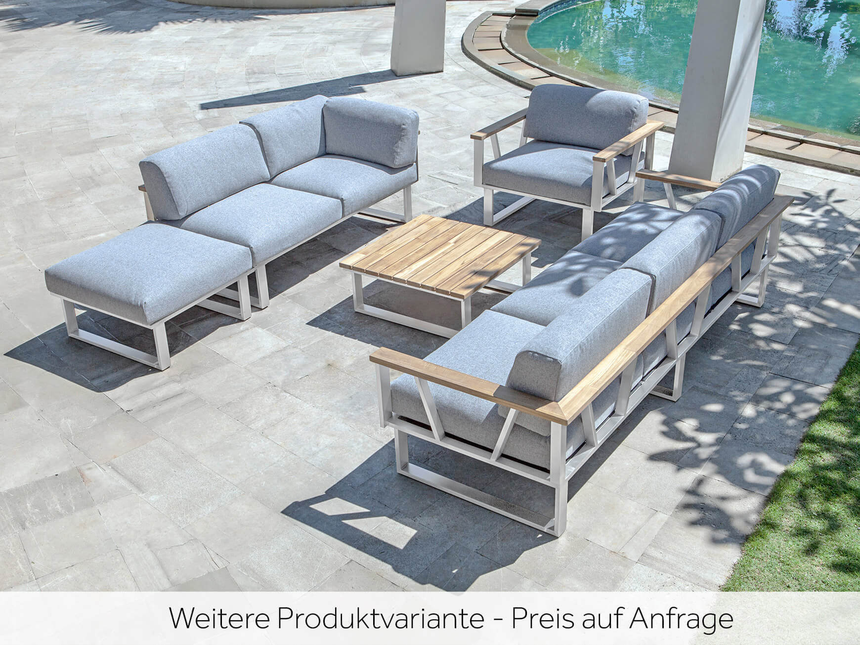 Clubtisch Belvedere, Teak, Edelstahl, Wetterfest, b 76