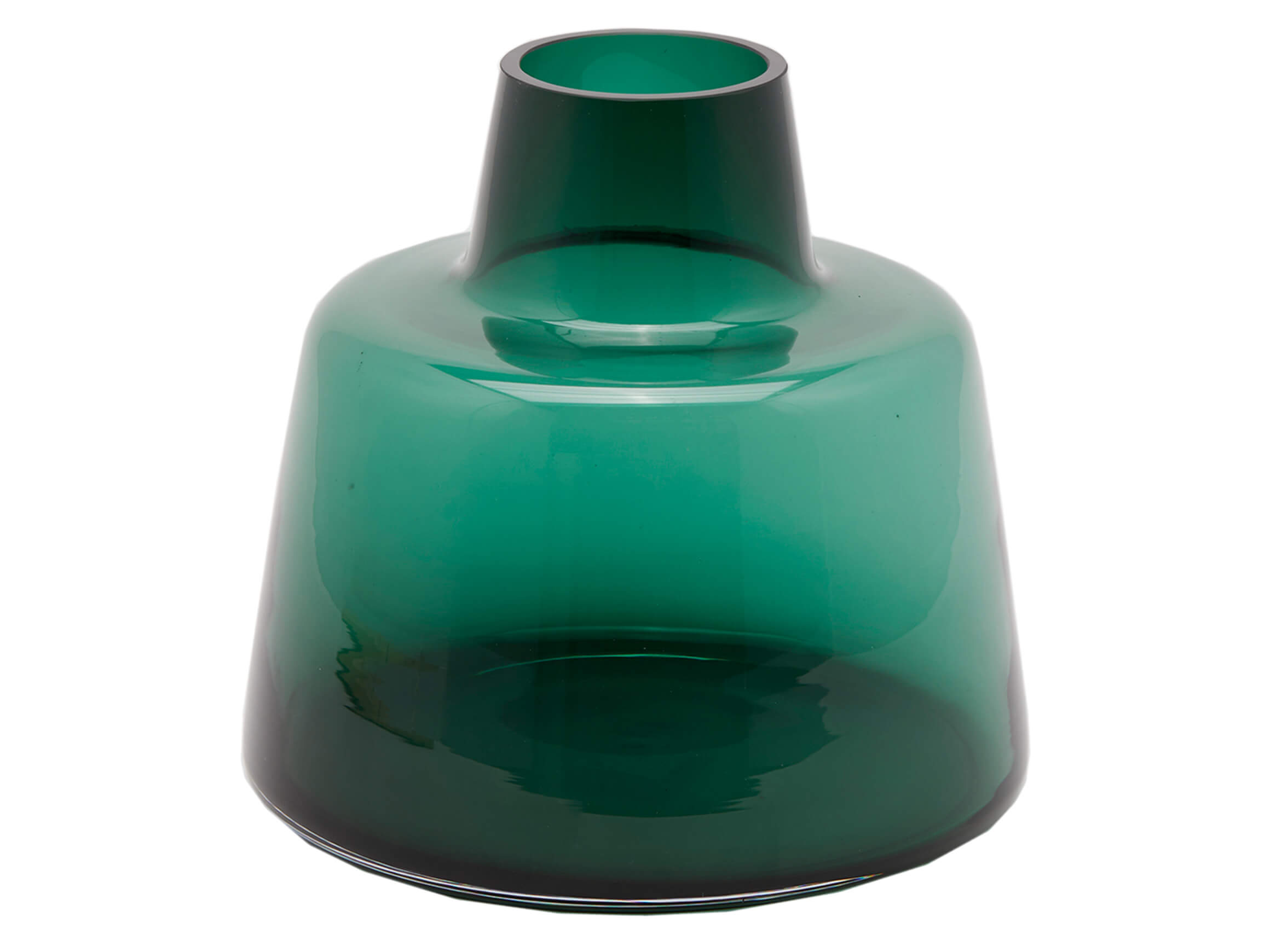 Edg Vase Glas Petrol H: 23 cm  | Schubiger Möbel