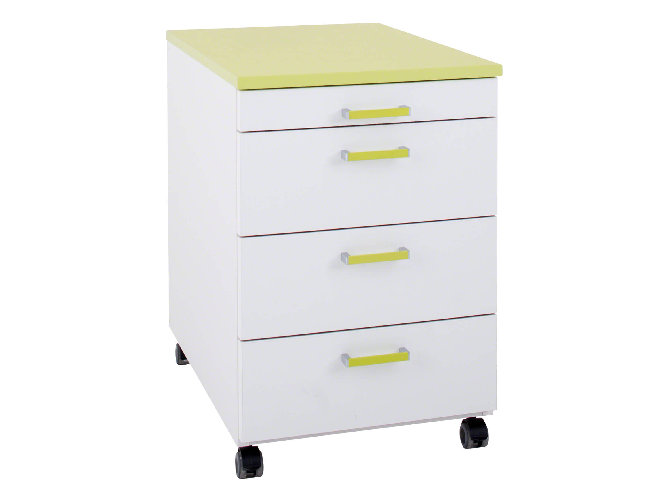 Rollkorpus Color Fun, Weiss, Limette, 4 Schubladen, b