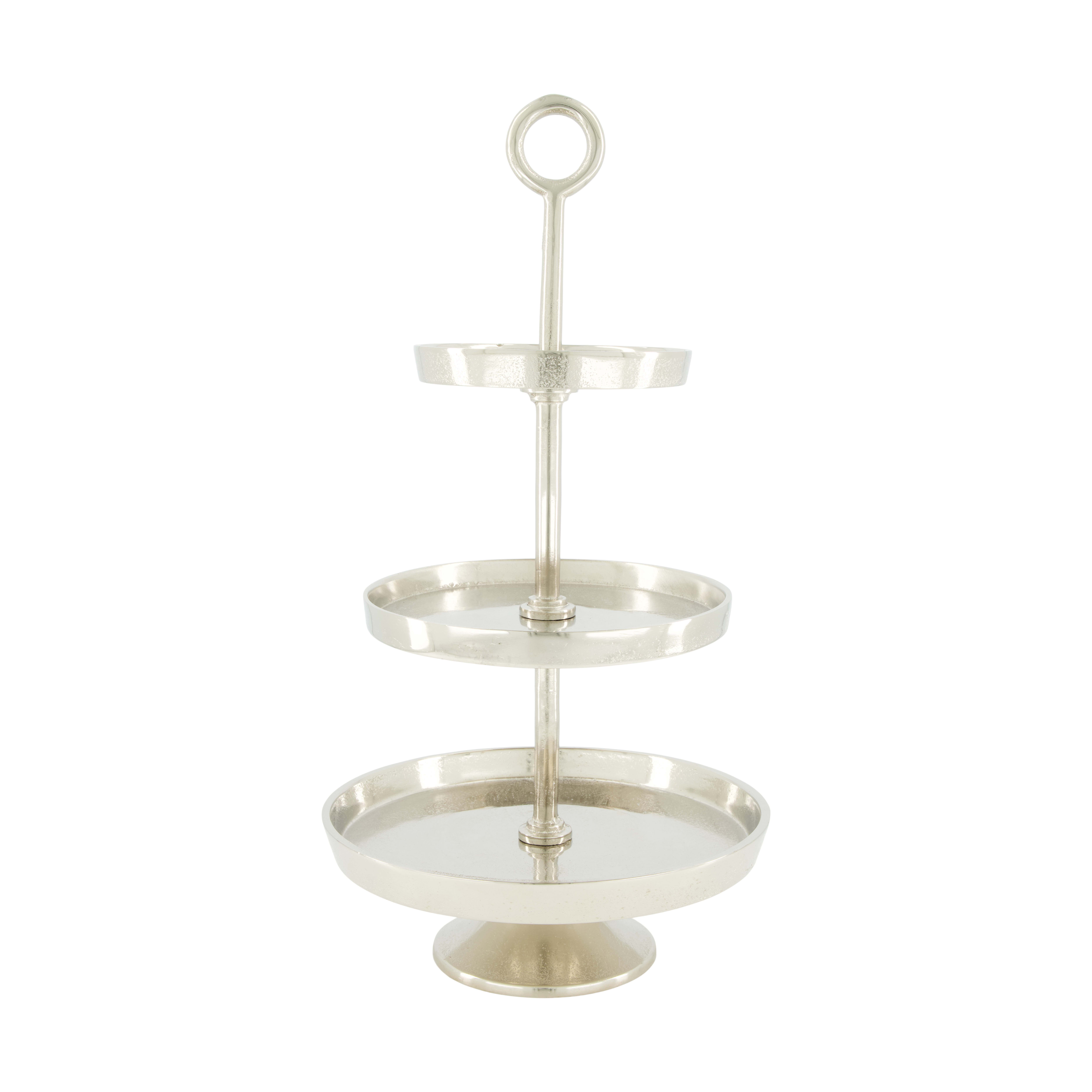 Etagere Laax Alu, 3er, Silber H: 49 cm Decofinder