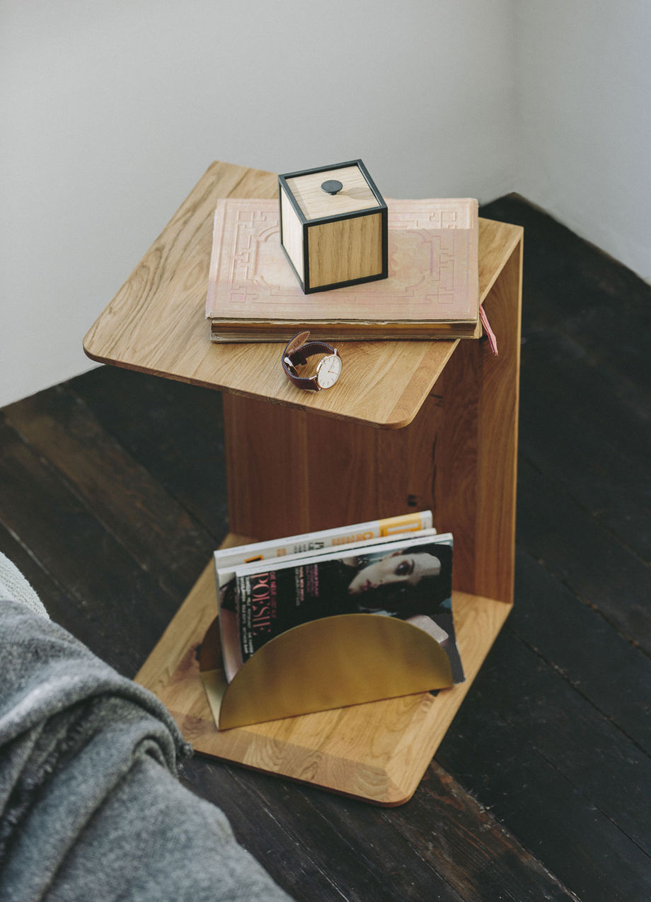 Clip side table Team 7 / Colour: wood-coloured