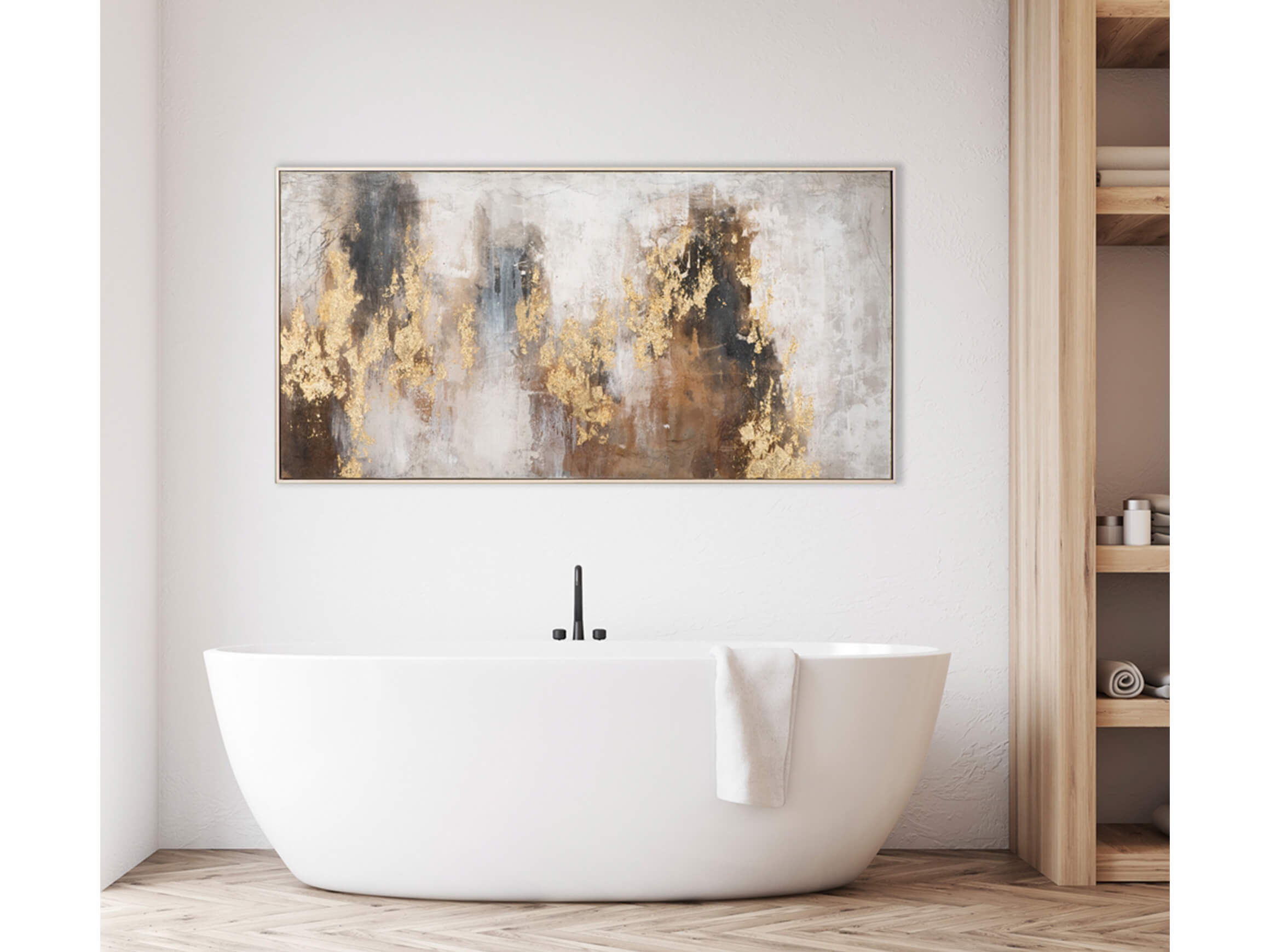 Bild Abstrakte Farbkomposition mit Braun und Gold 3 image LAND