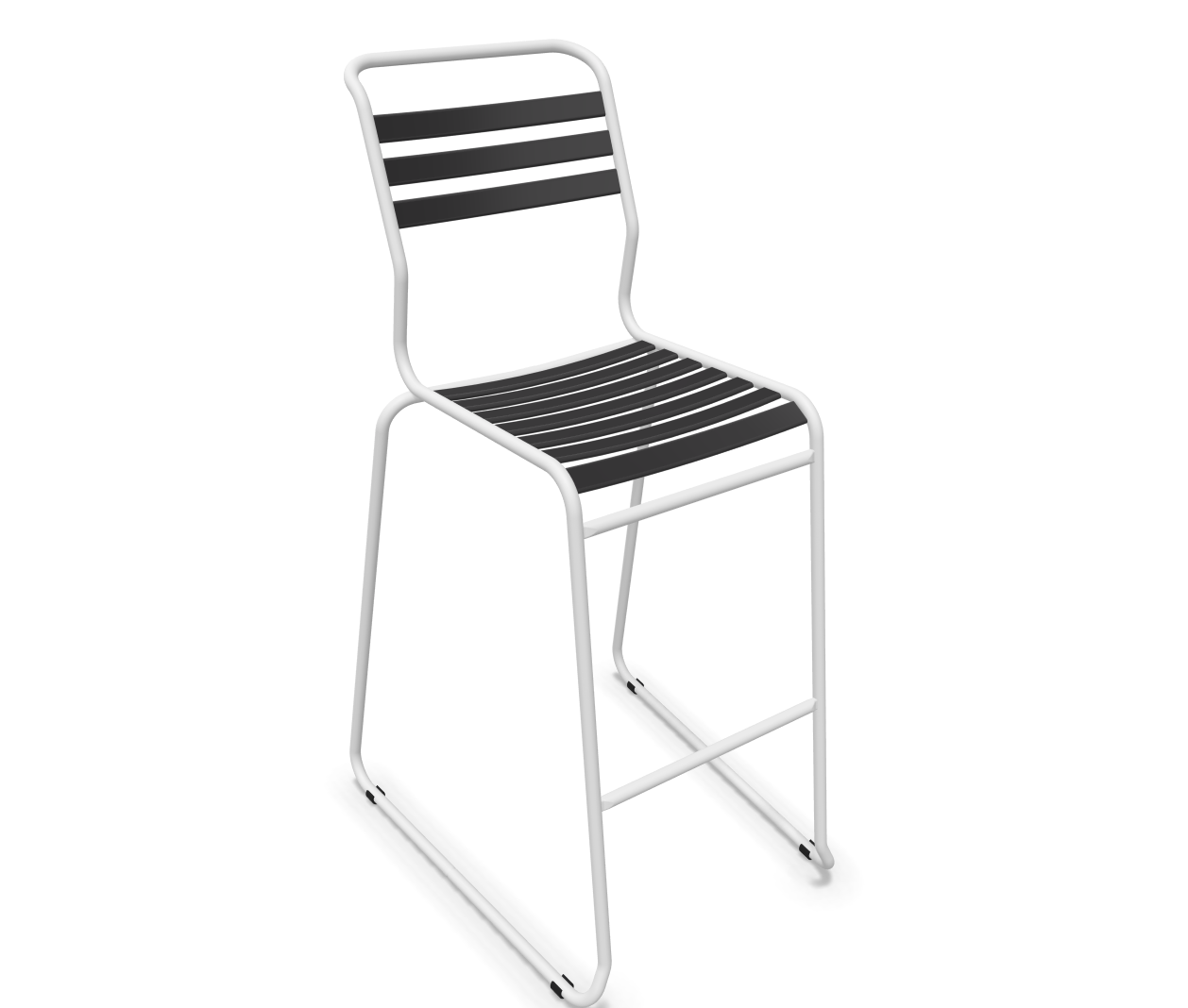 Schaffner Bar-Kufen-Lättlistuhl Säntis Grau | Schubiger Möbel