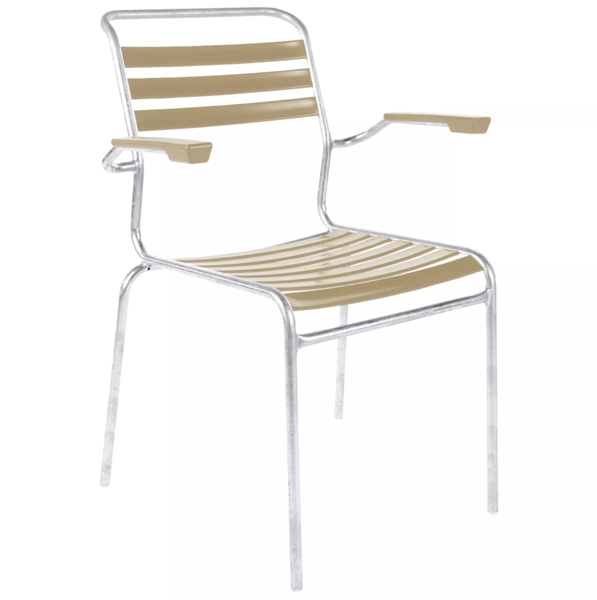 Lättli-Stuhl Säntis mit Armlehnen Schaffner / Farbe: Pastellbraun