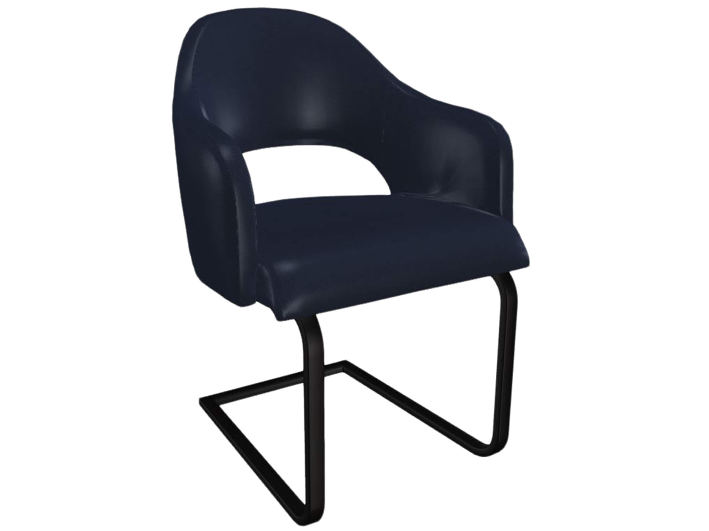 Freischwinger Salesa Trendstühle / Farbe: Kobalt / Material: Leder