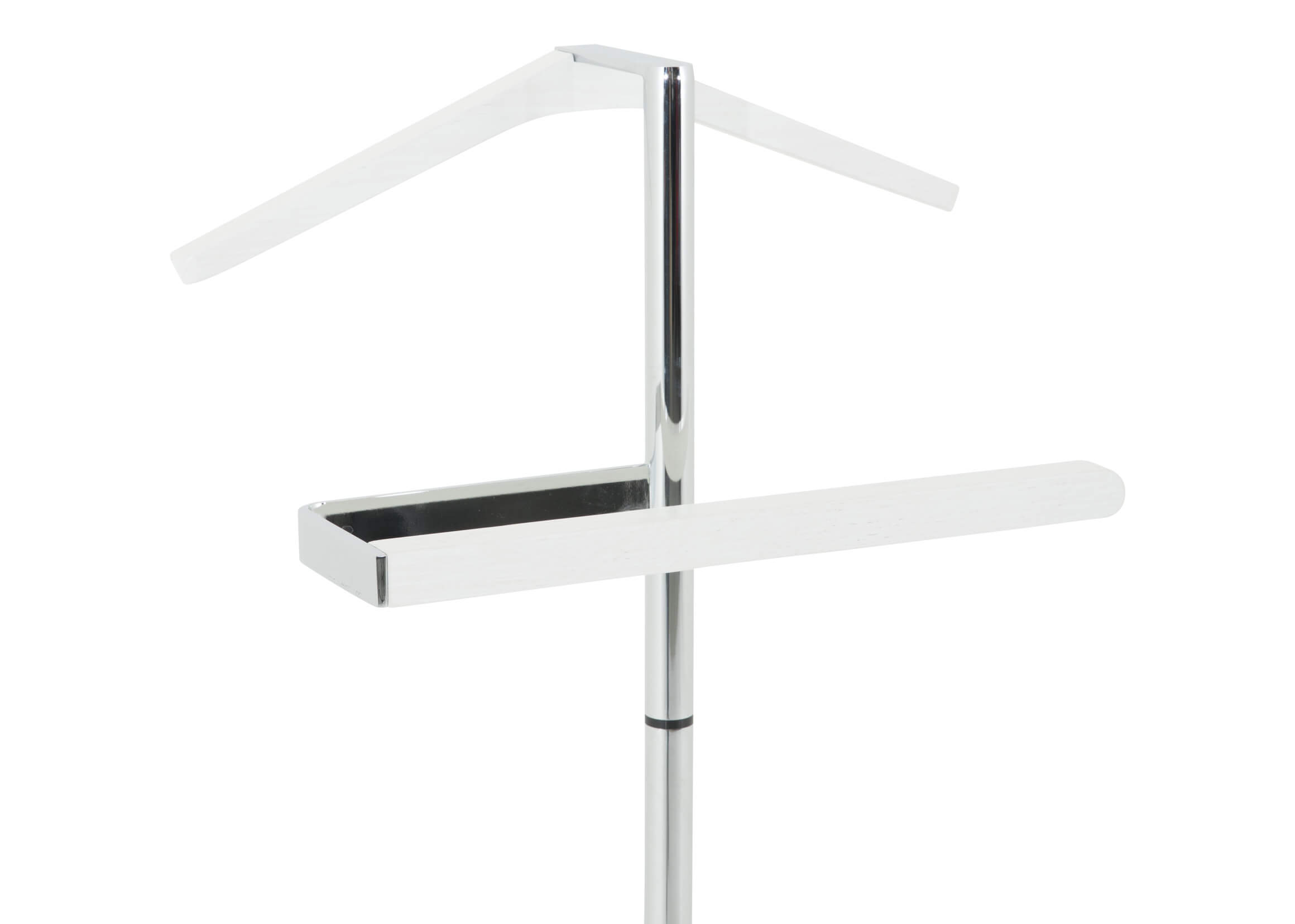 Anzugständer Turno Weiss, Stahl, Eiche, Durchmesser 45 cm h 110 cm