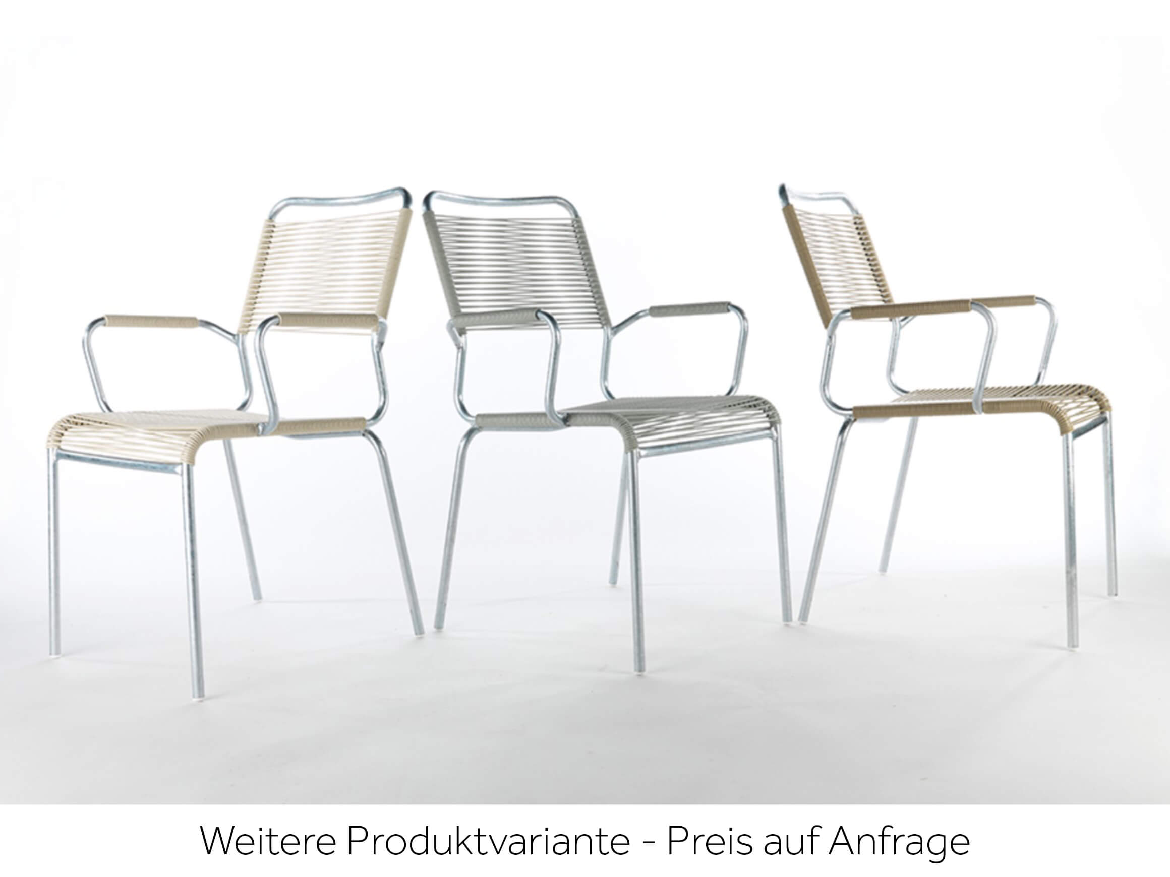 Spaghetti-Stuhl Rigi mit Armlehnen von Schaffner / Farbe: Brauntransparent / Grösse: 60 x 65 cm