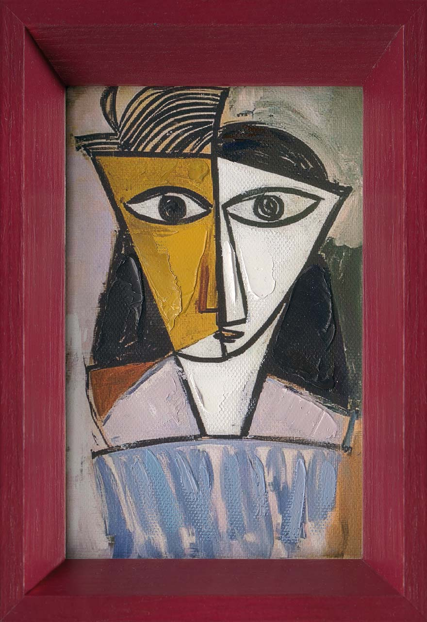 ‘Abstract Blue Woman’ painting image LAND