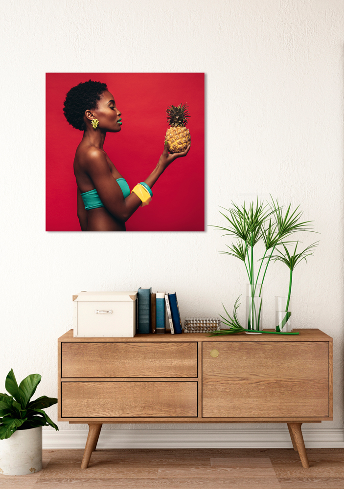 Alubild-Schönheit mit Ananas-image LAND