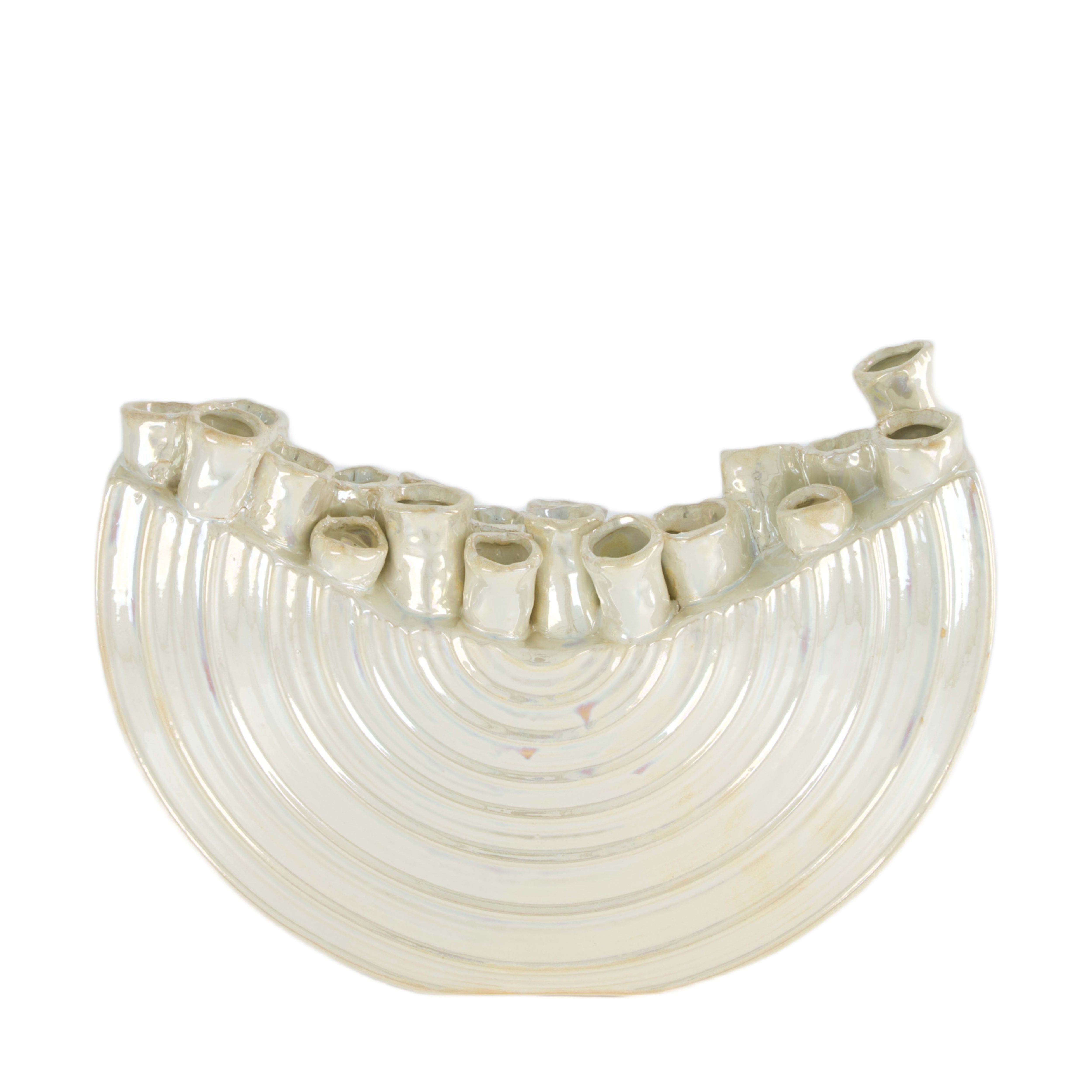 Decofinder Vase Keramik, Silber  | Schubiger Möbel