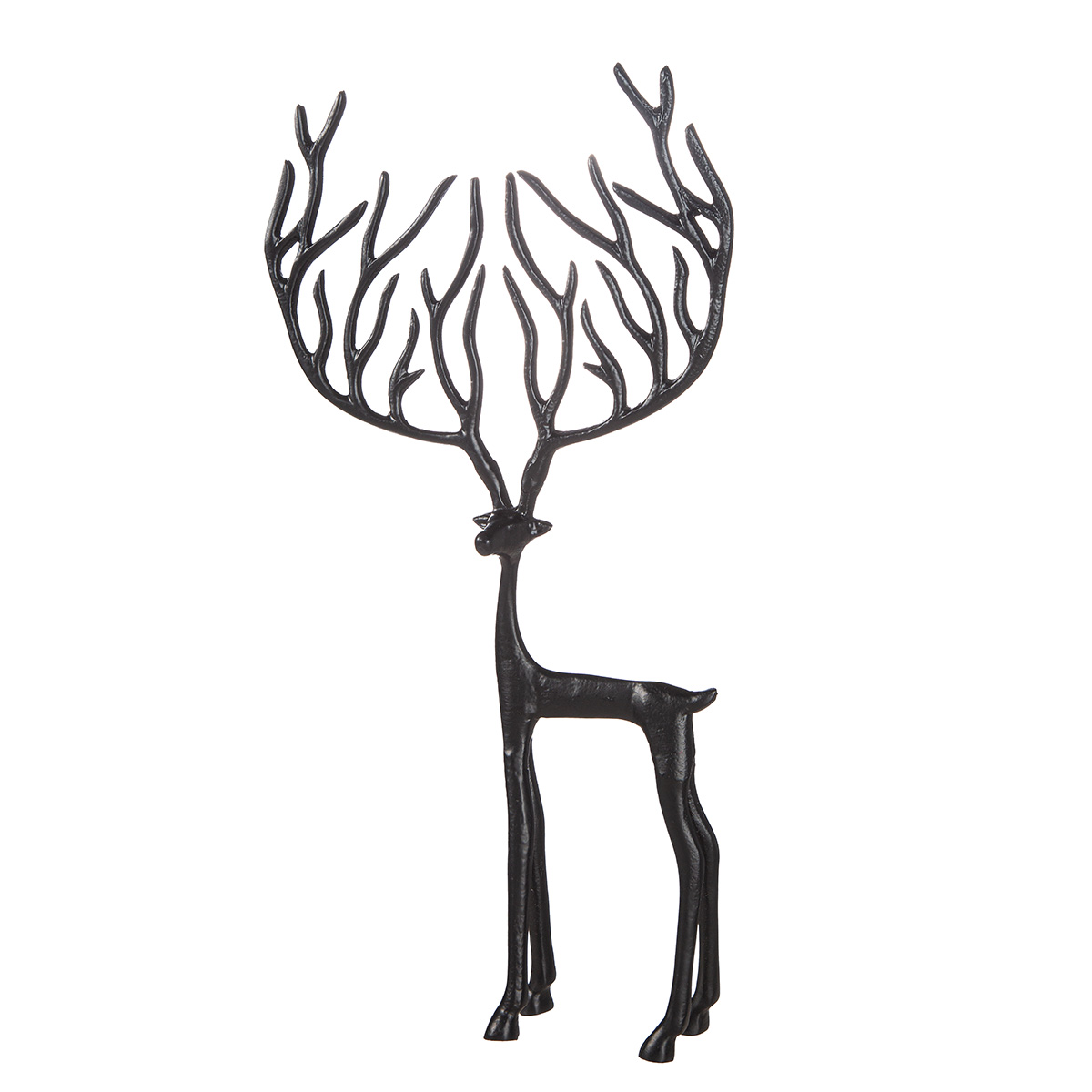 Gilde Figur Rentier, Aluminium, Schwarz H: 32 cm  | Schubiger Möbel