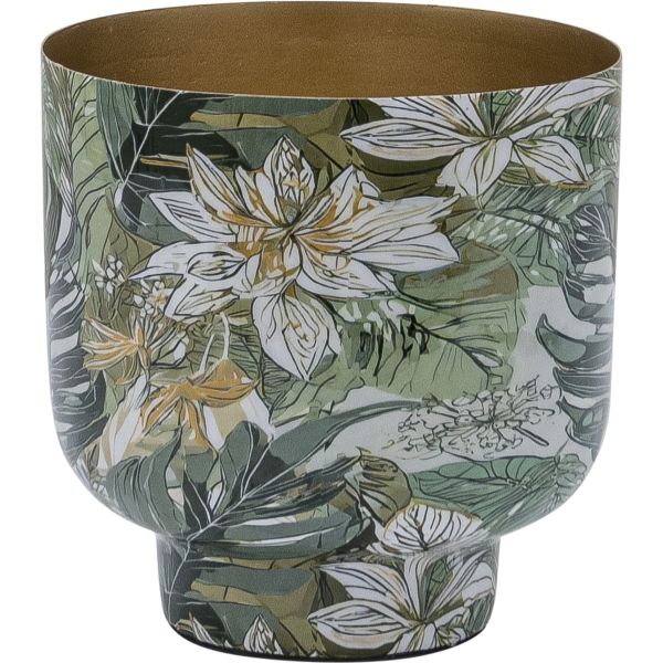 Pflanzengefässe Instyle, Blattdekor Metall Grün Gasper / Grösse: 16 x cm