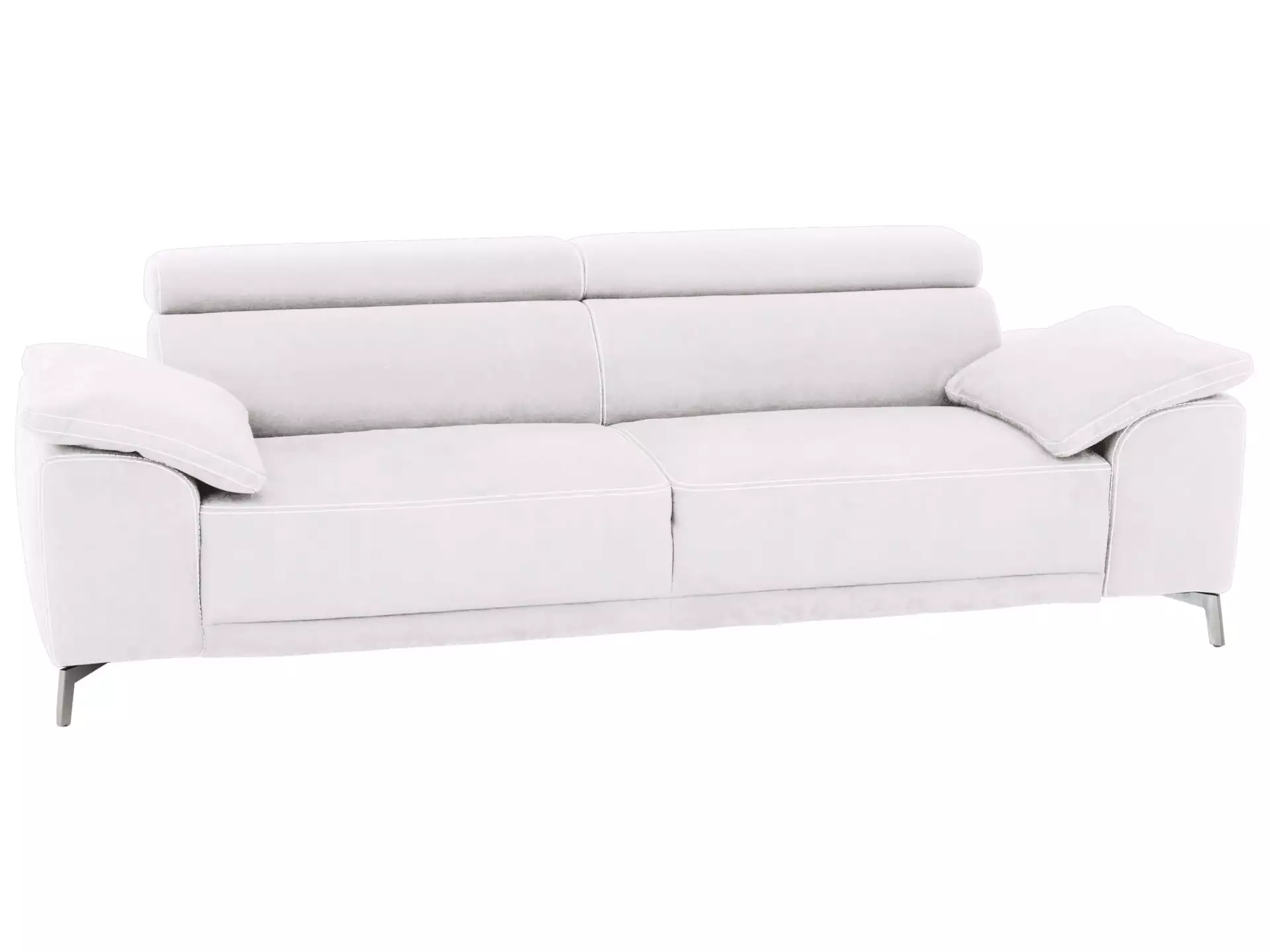 Sofa Lucio Basic B: 242 cm Candy / Farbe: Bianco / Material: Leder Basic