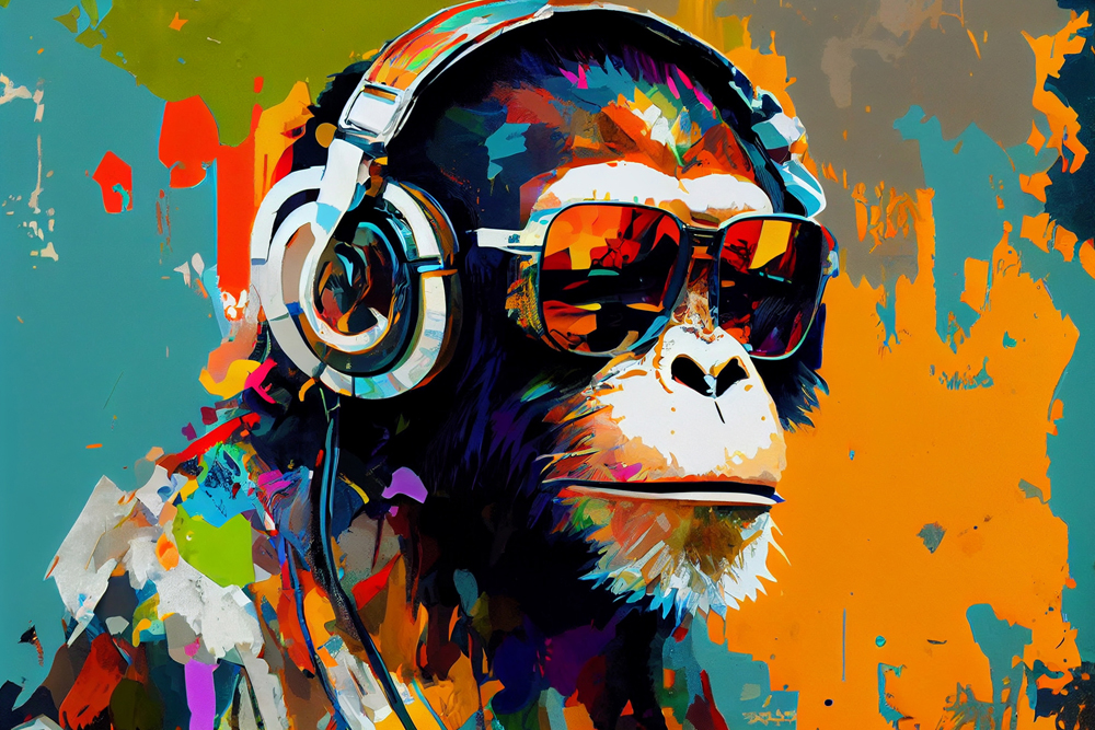 Alubild DJ Schimpanse image LAND