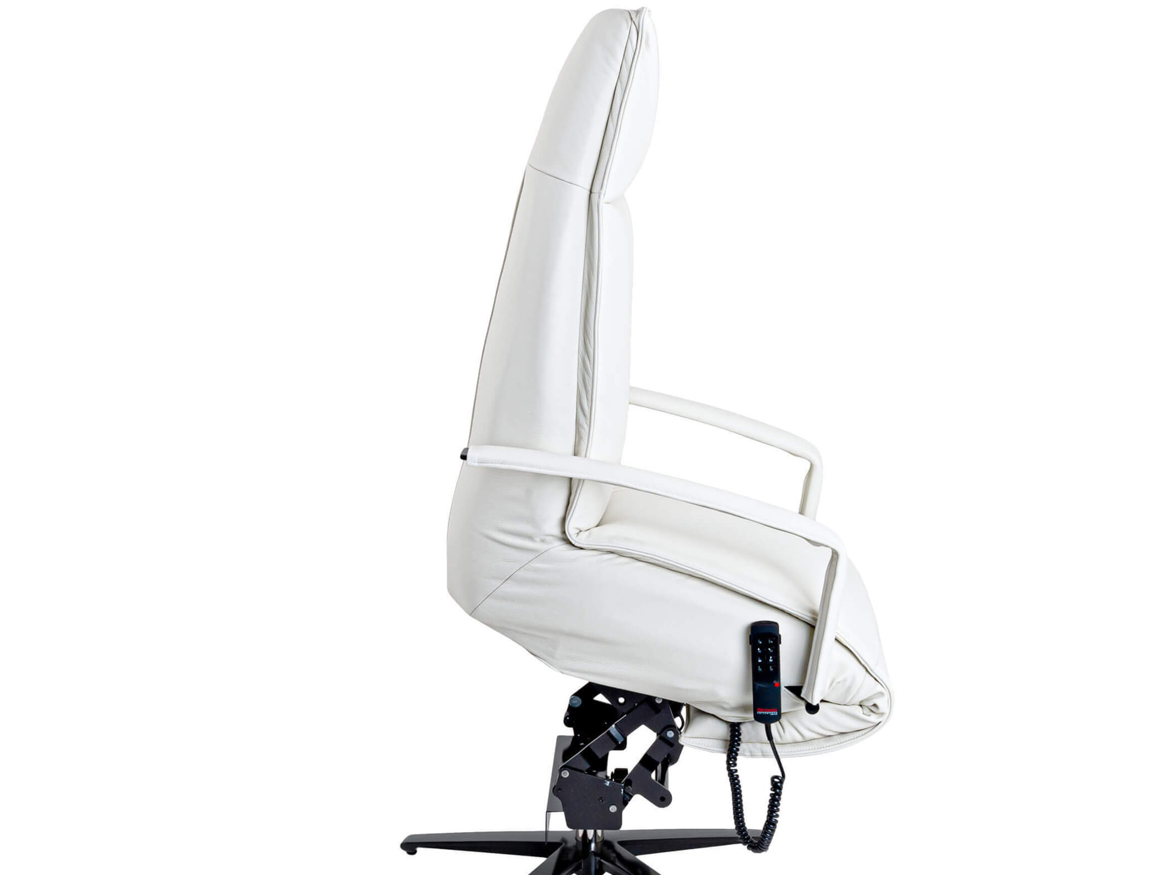 Relaxer Mirko Strässle / Colour: White / Cover material: Leather