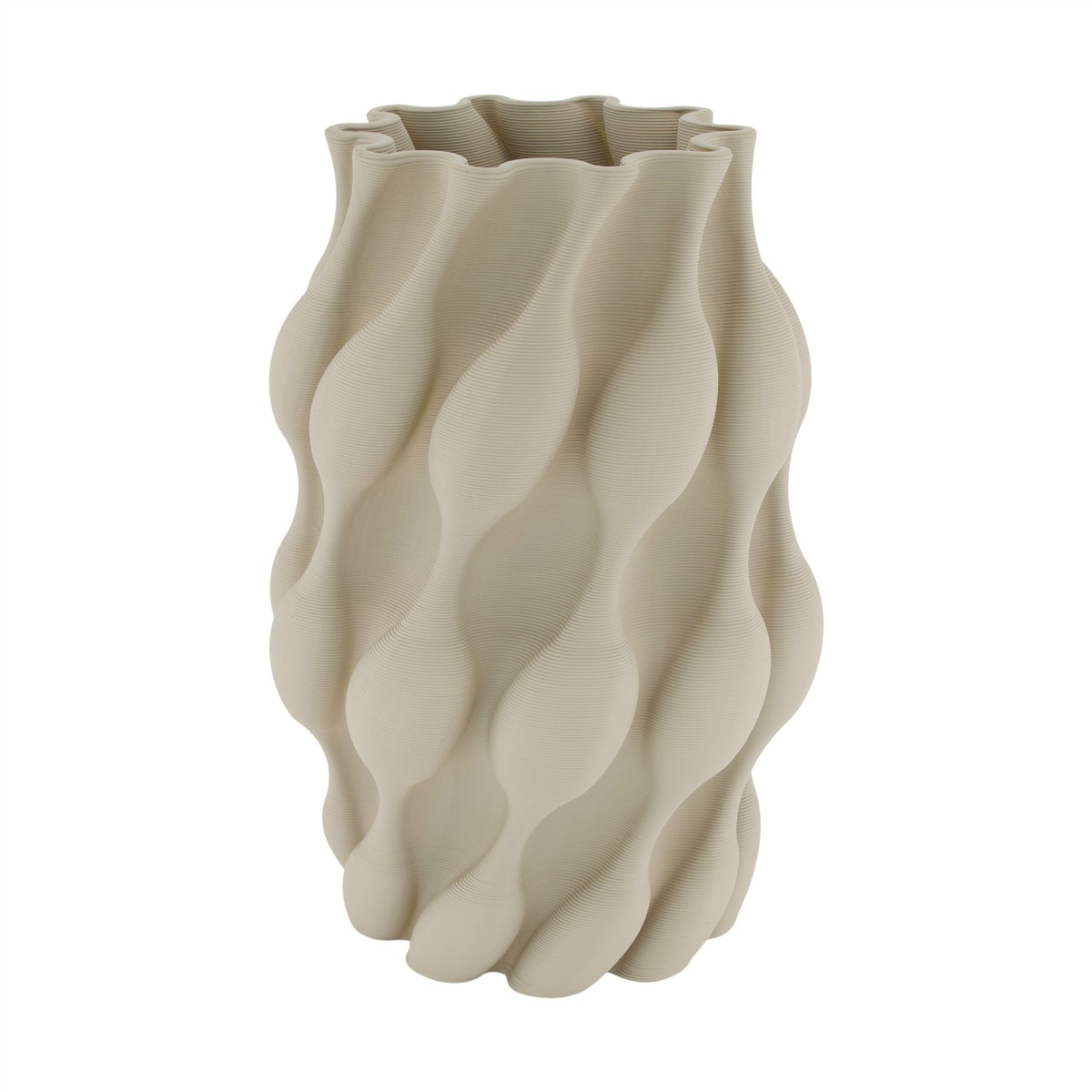 Decofinder Vase 3D-Keramik, Taupe, H:28 cm Beige | Schubiger Möbel