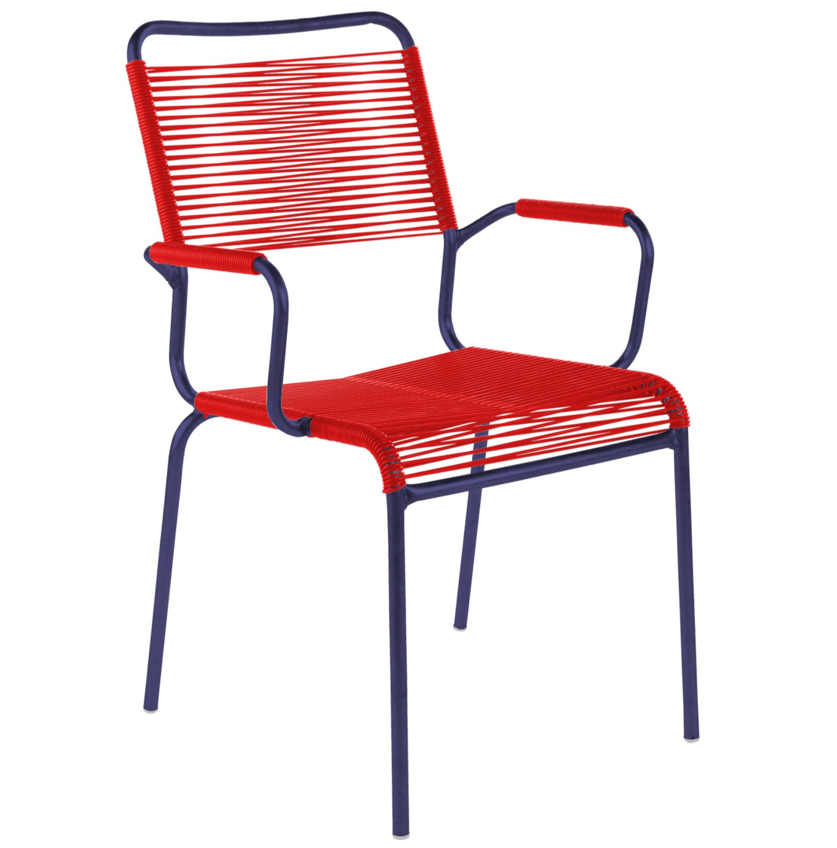 Spaghetti-Stuhl Rigi mit Armlehnen Schaffner / Farbe: Rot