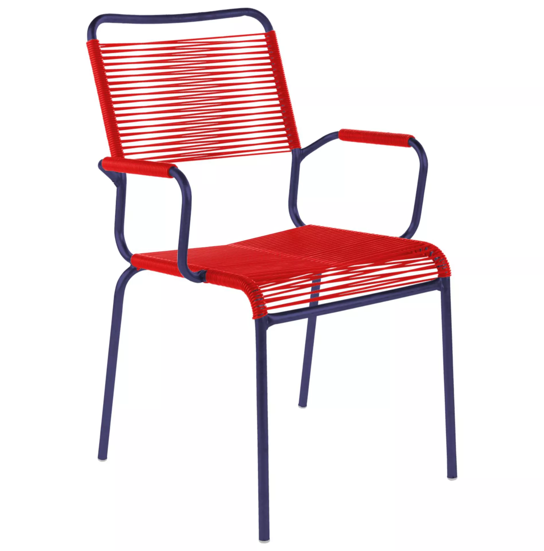 Spaghetti-Stuhl Rigi mit Armlehnen Schaffner / Farbe: Rot