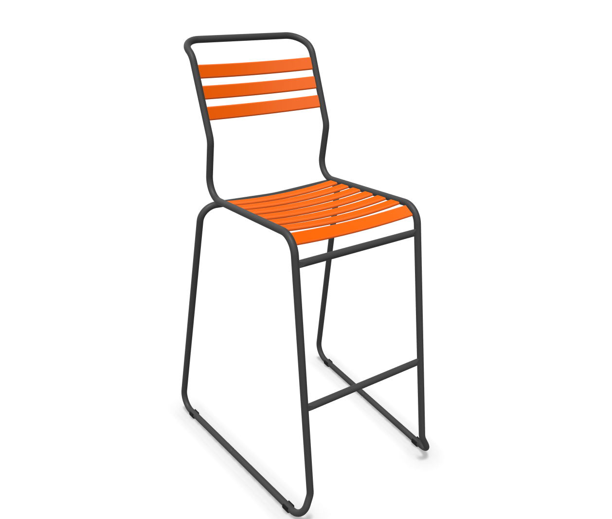 Schaffner Bar-Kufen-Lättlistuhl Säntis Orange | Schubiger Möbel