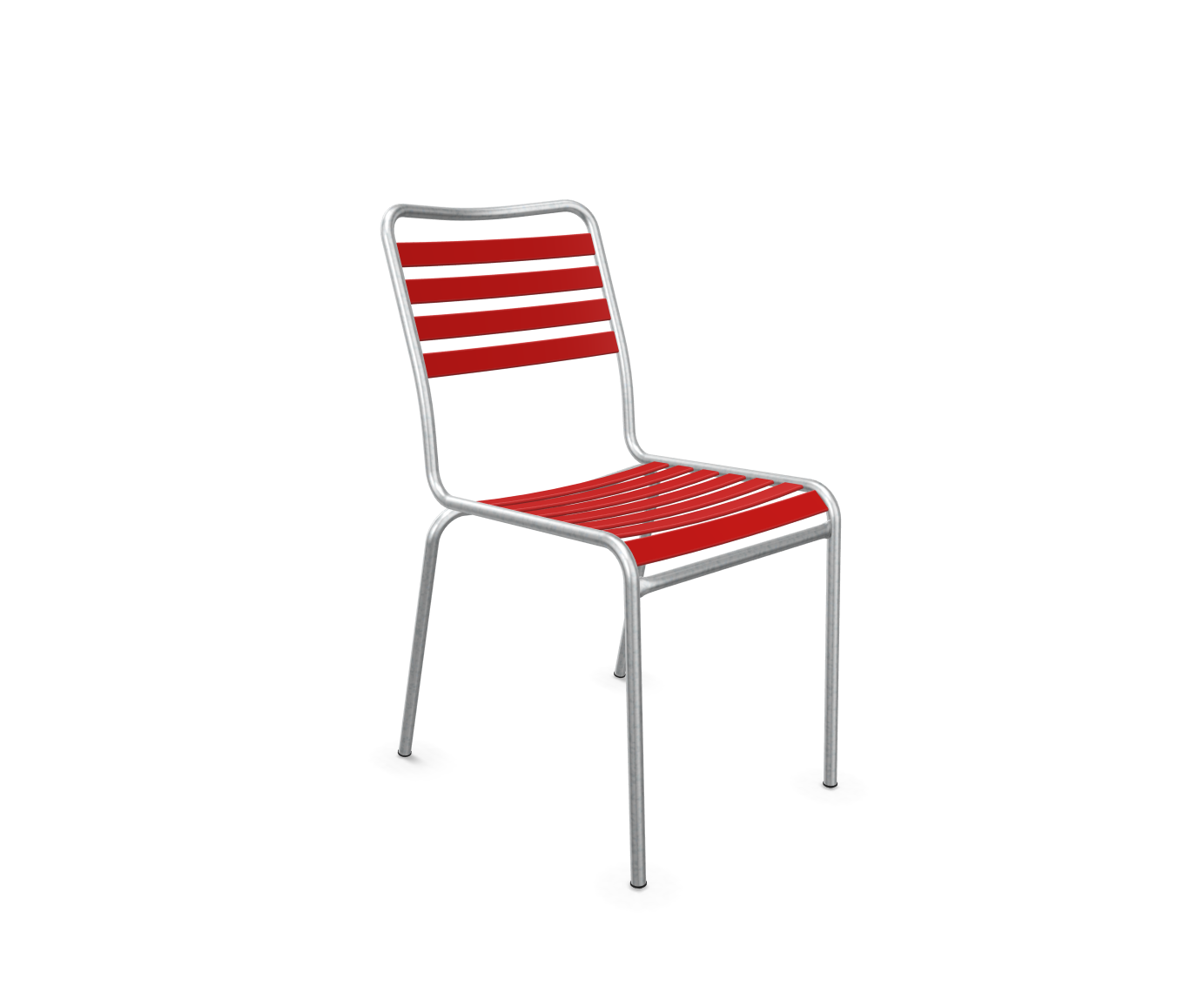 Rigi hot-dip galvanised deck chair without armrests from Schaffner / Colour: red / Size: 60 x 61 cm