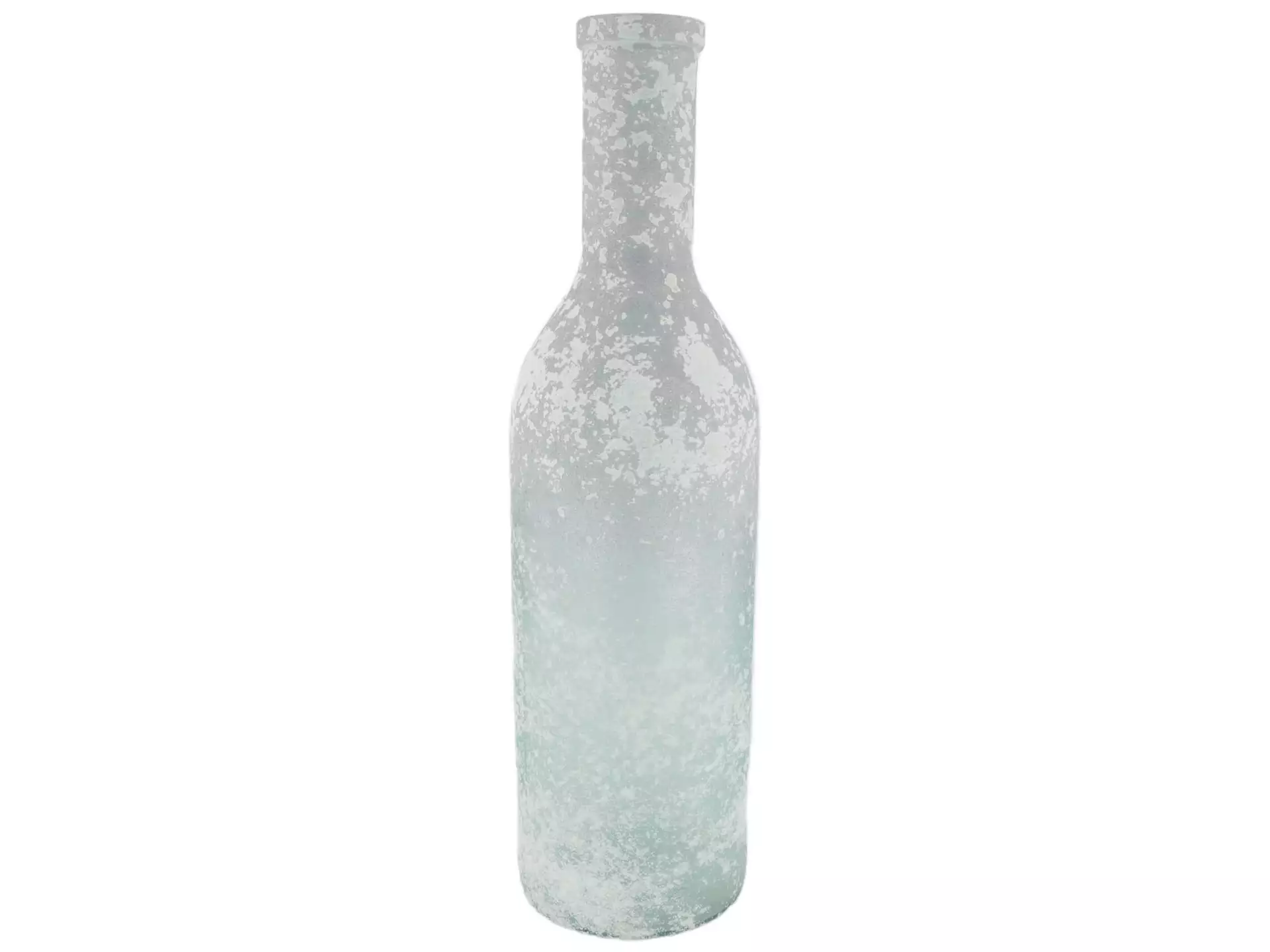 Flasche Glas Weiss Silber H: 75 cm Decofinder