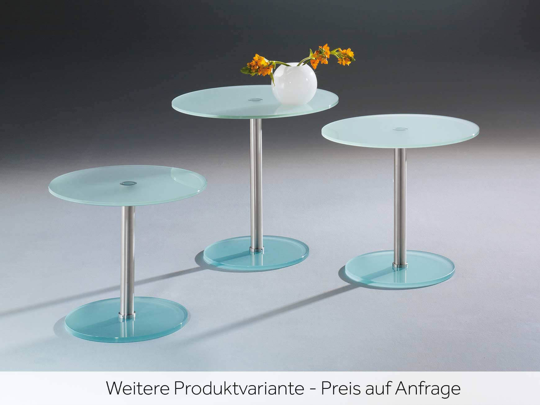 Roddy m side table, clear float glass table top,