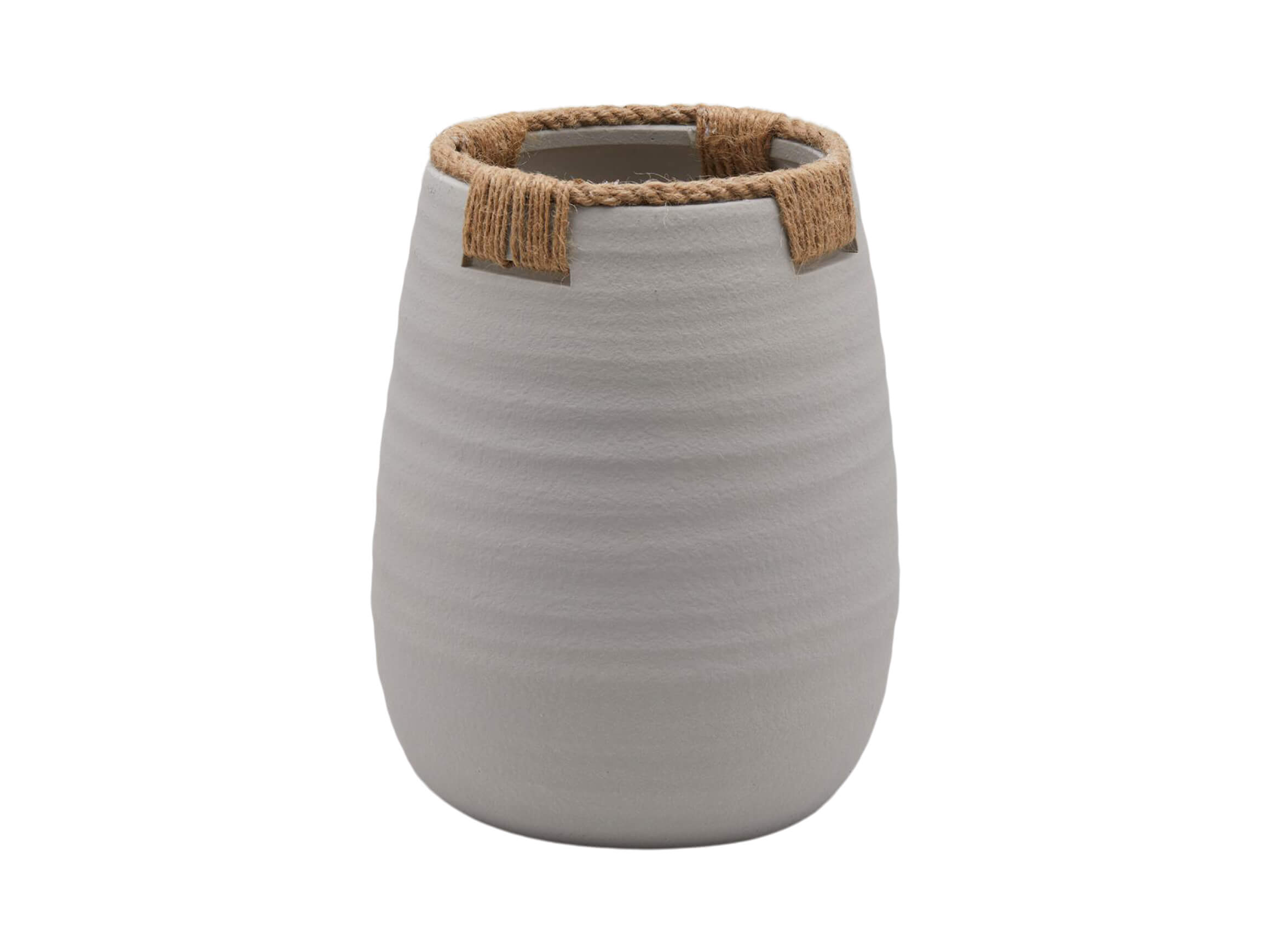 Vase Kordeloptik Grau H: 29 cm Edg / Farbe: Grau